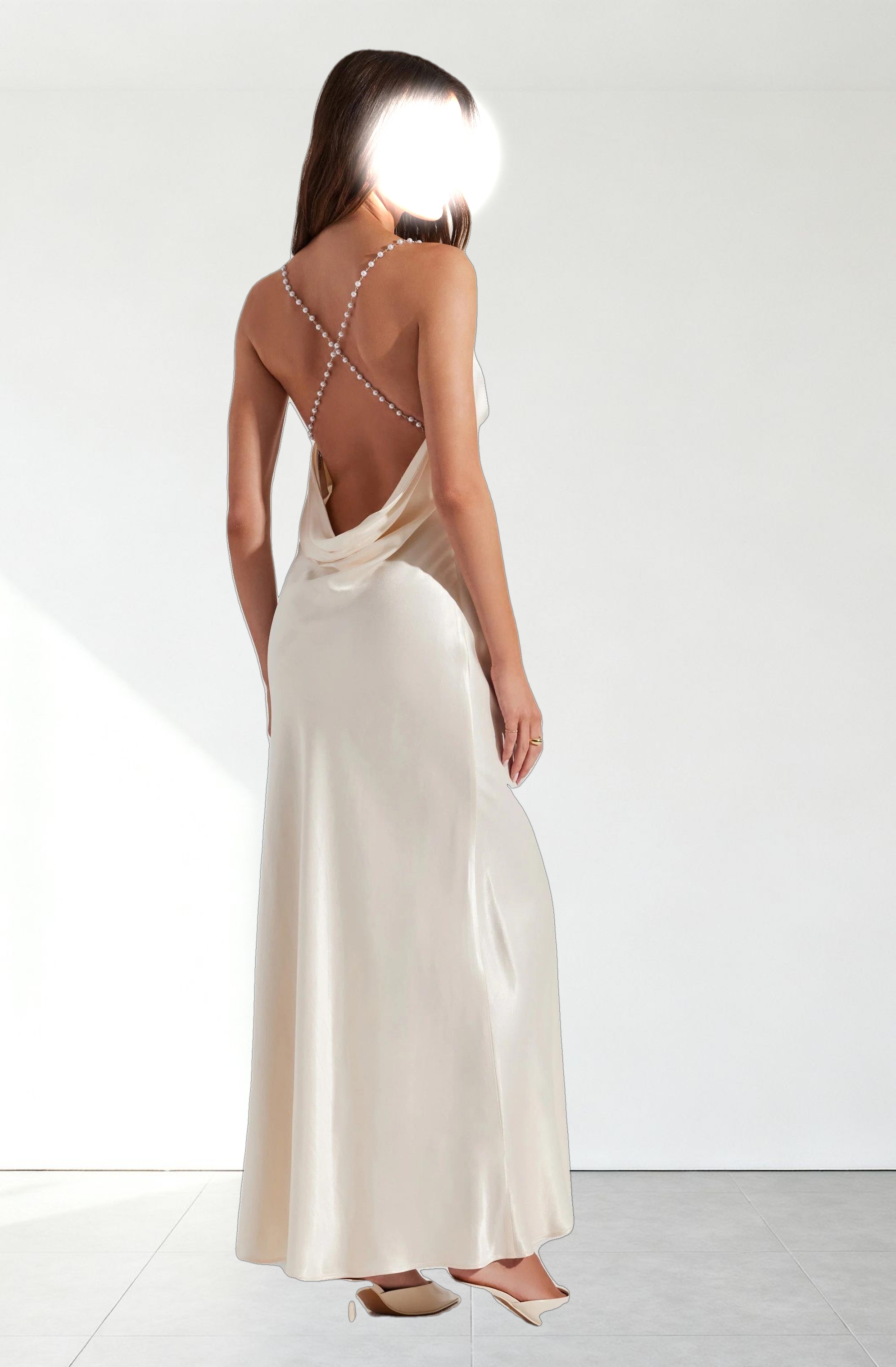 Maxime Pearl Straps Maxi Dress