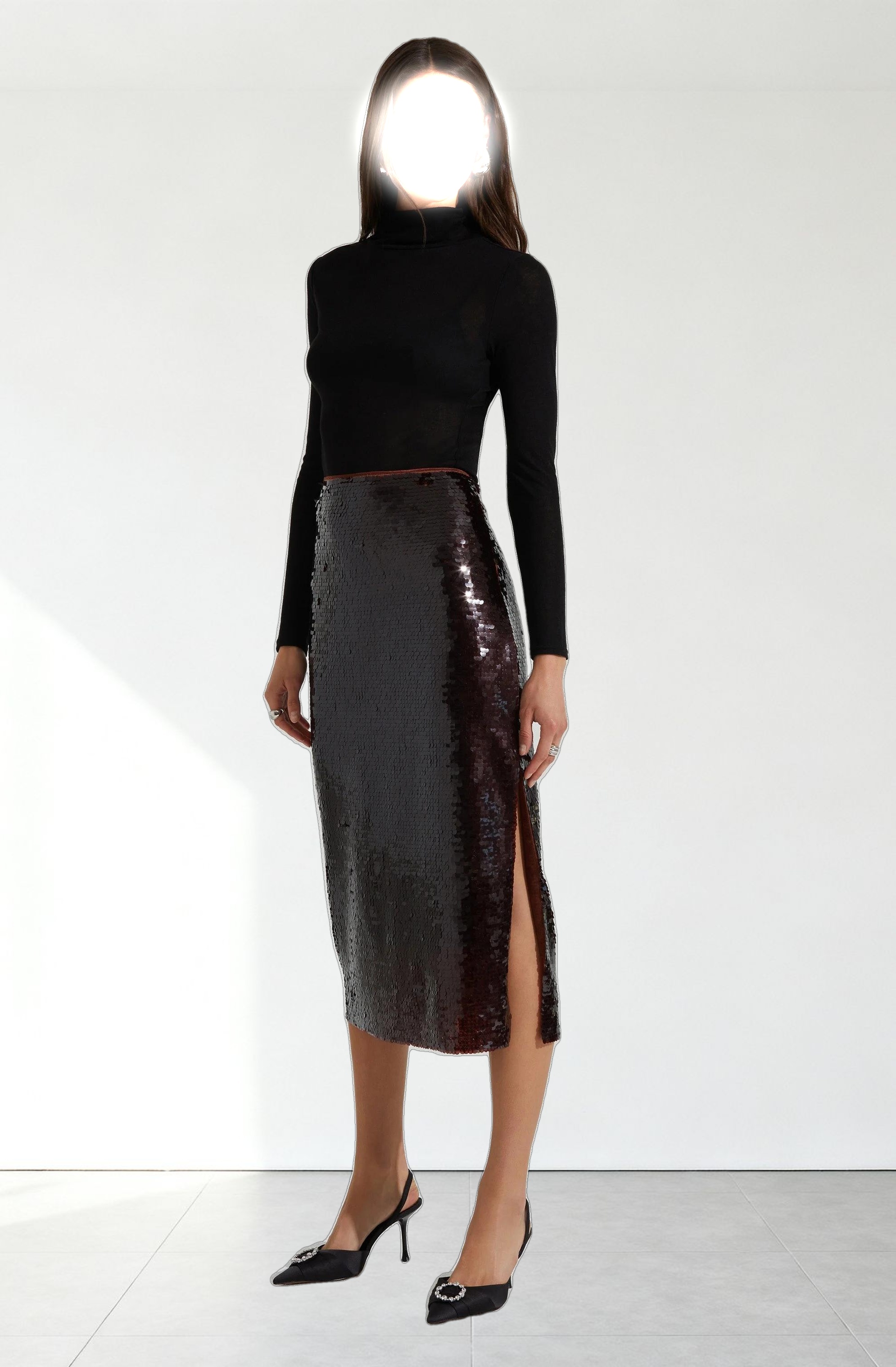 Dova Sequin Midi Skirt