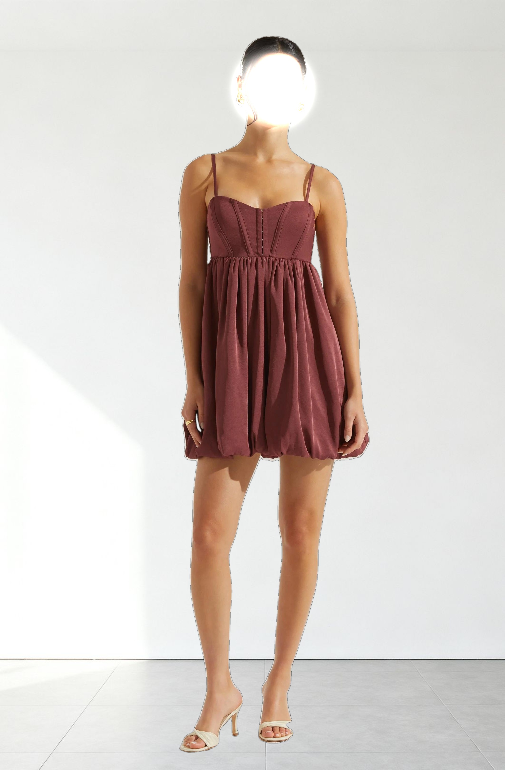 Bustier Bubble Hem Mini Dress