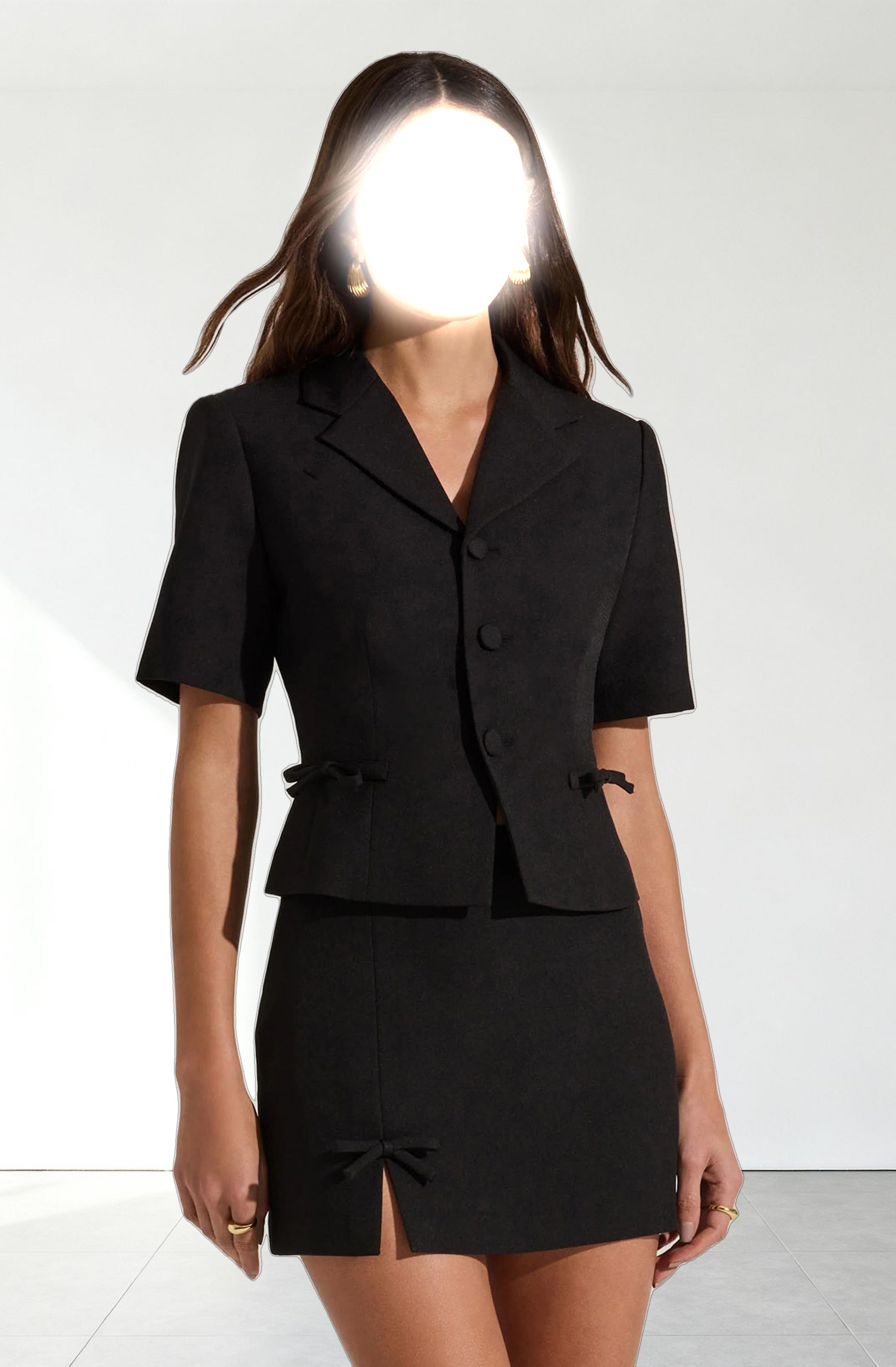 Sophie Bow Embellished Mini Skirt