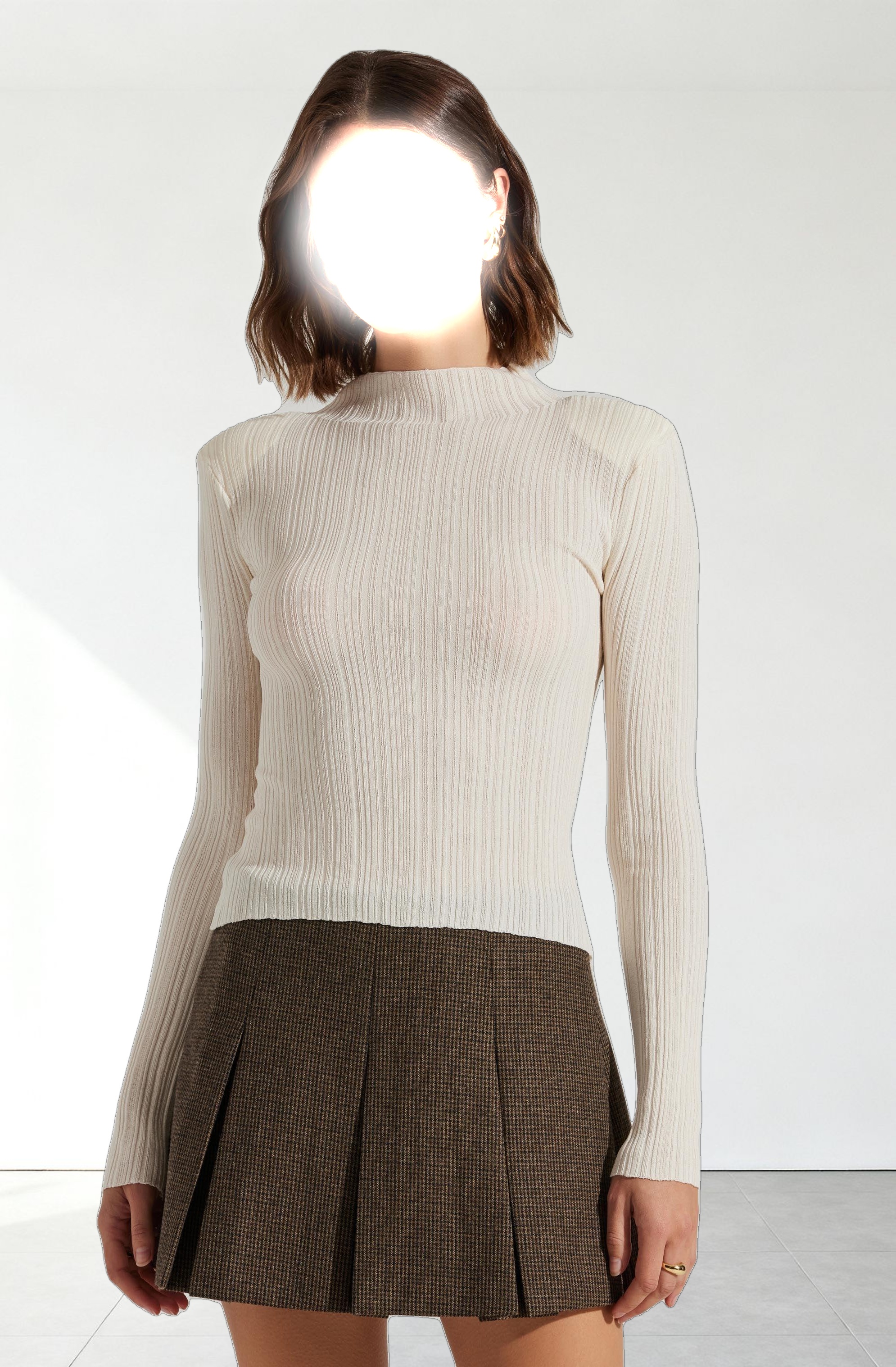 Roslin Ribbed Mock Neck Sweater