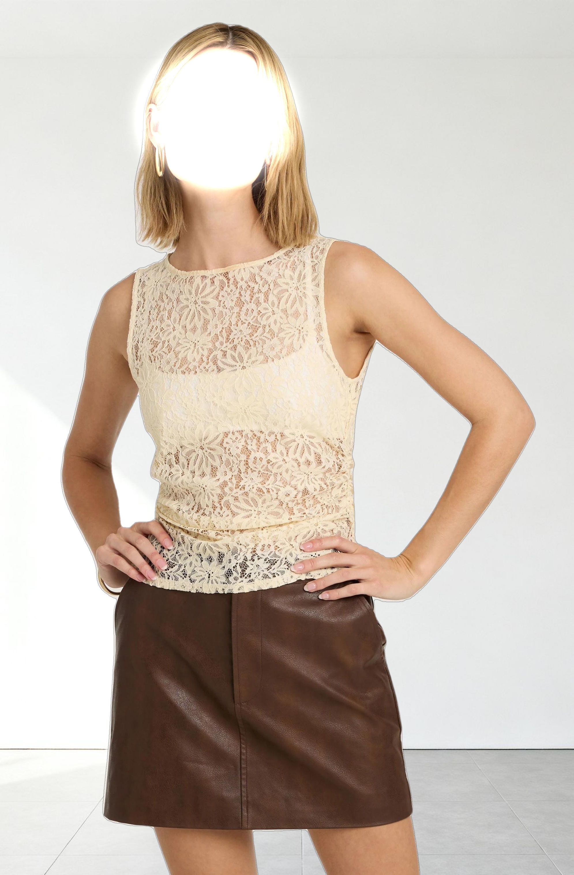 Kairi Lace High Neck Top