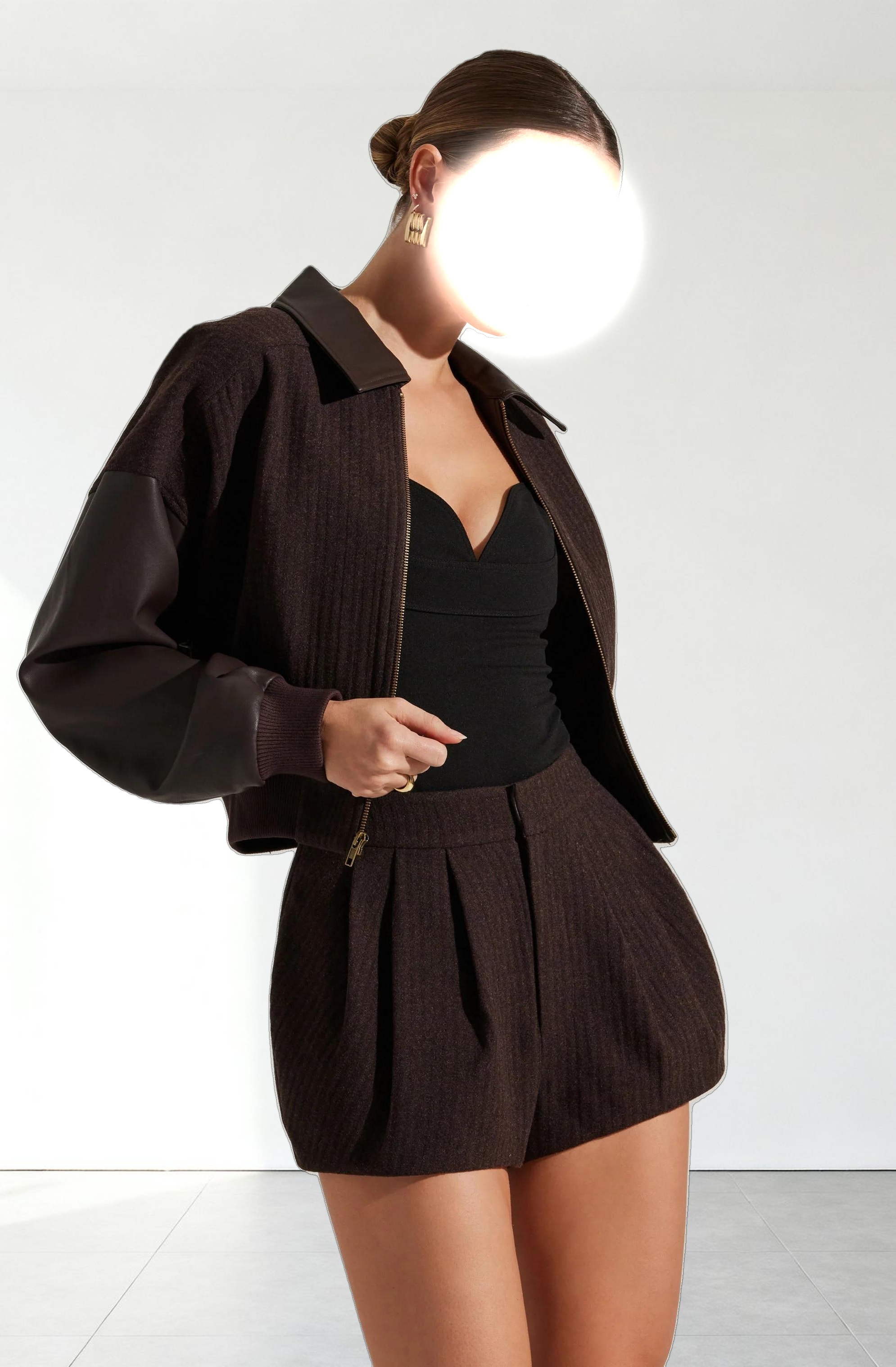 Sorine Wool Blend Pleated Shorts