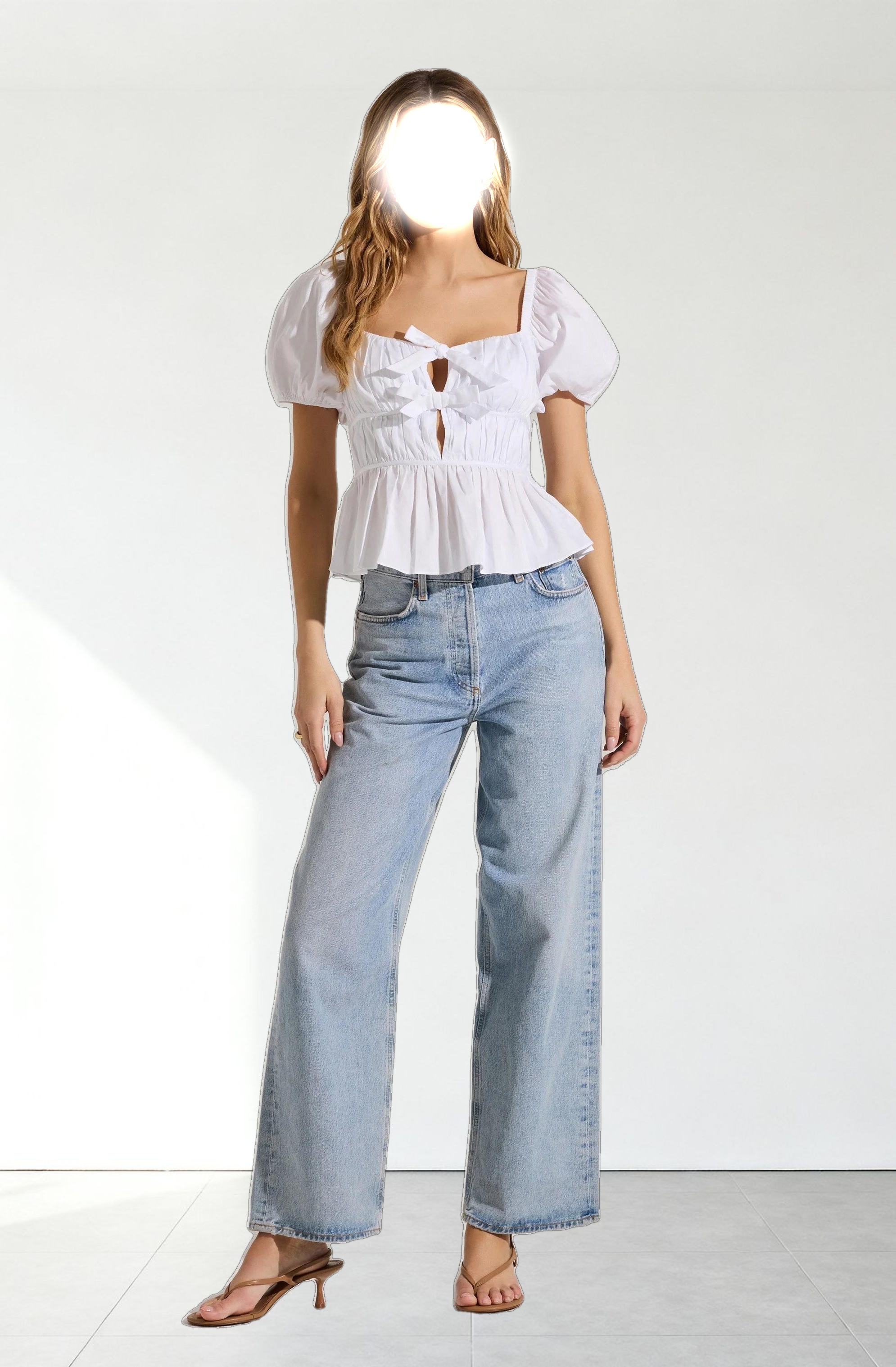 Bow Front Peplum Top