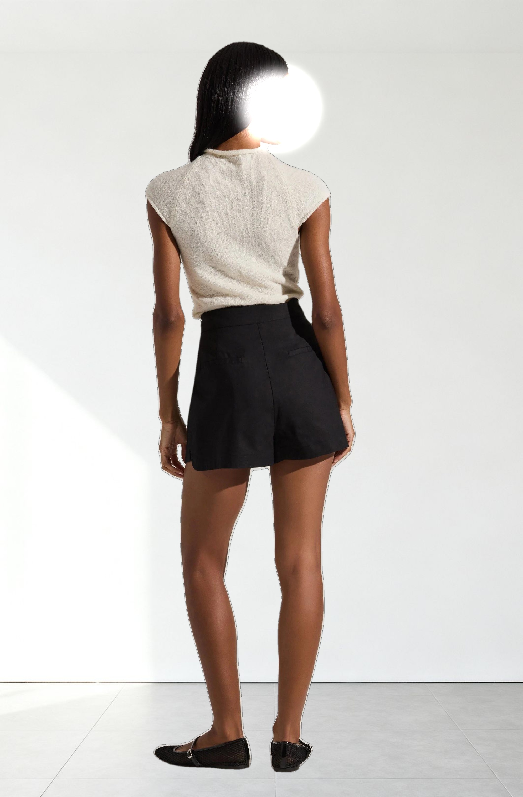 Asymmetric Linen Shorts
