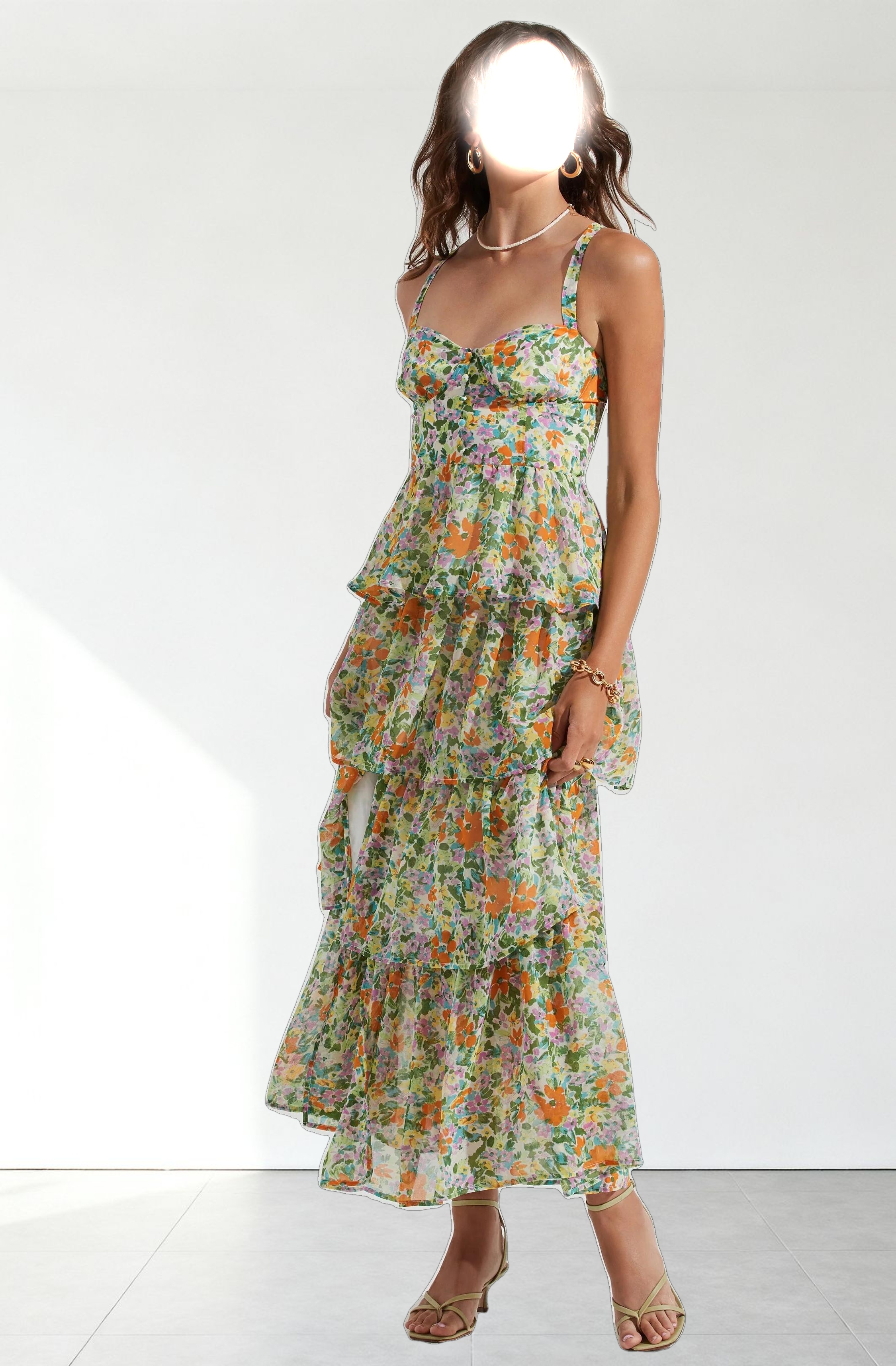 Midsummer Floral Tiered Maxi Dress