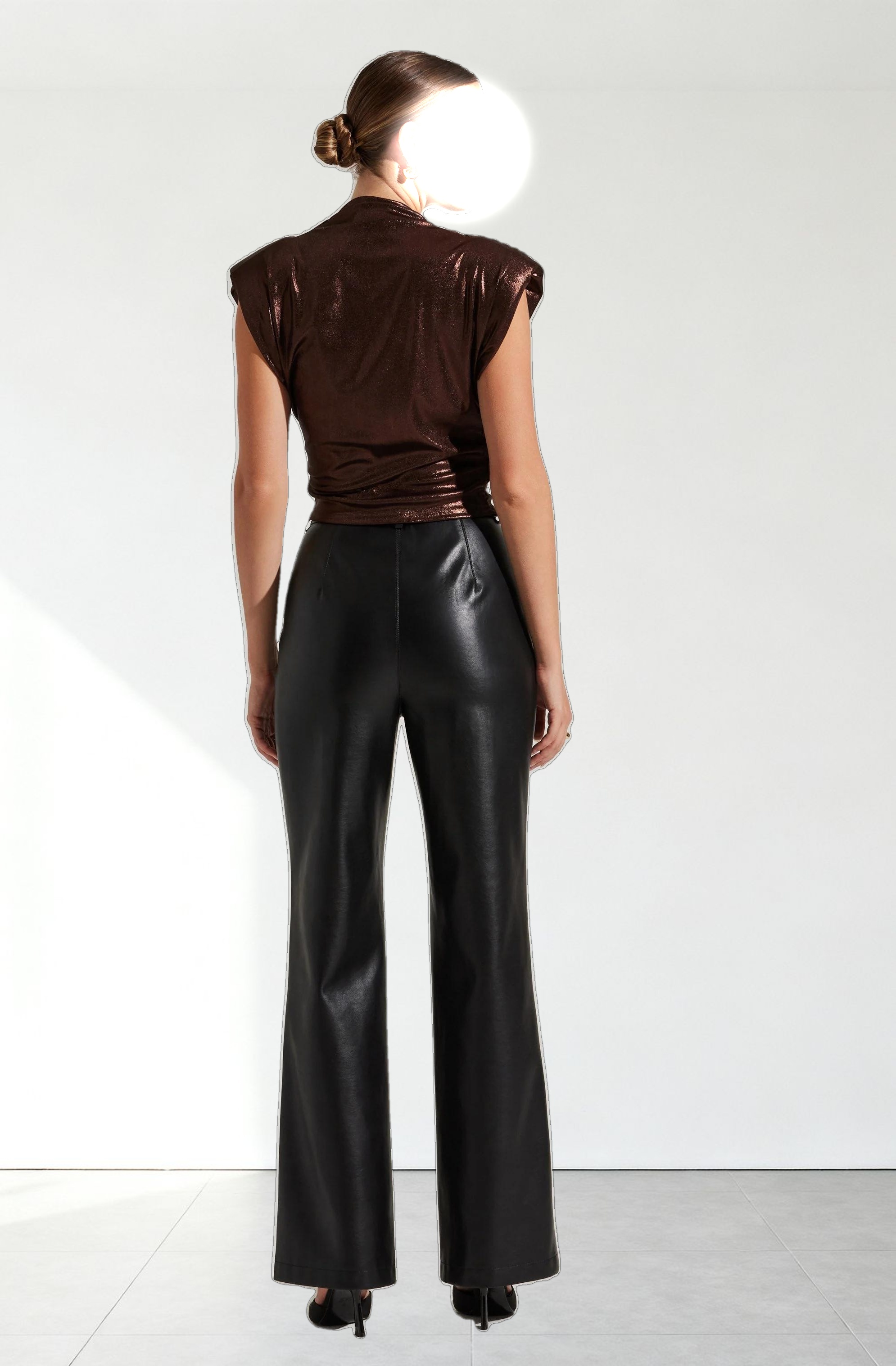 Solange Metallic Mock Neck Top