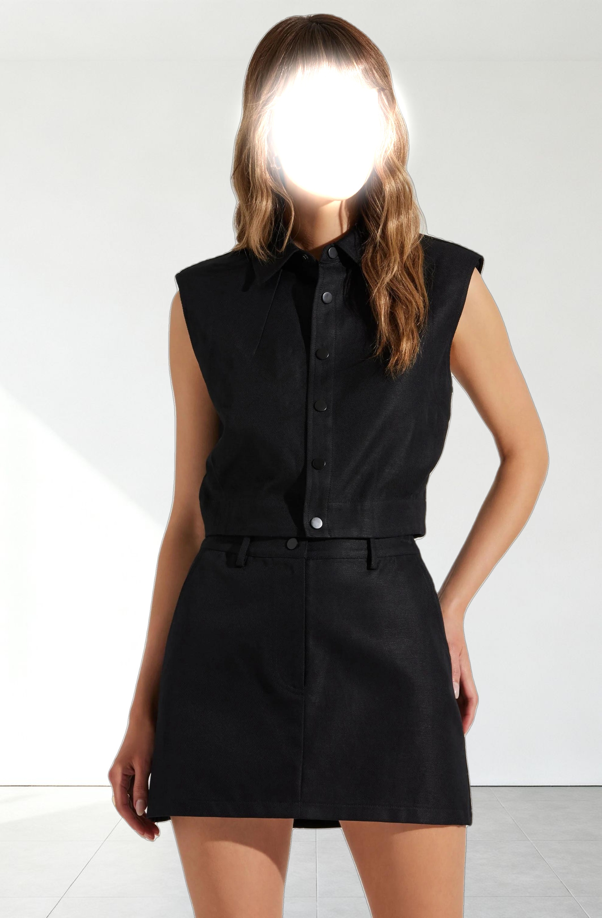 Eula Collared Cropped Vest