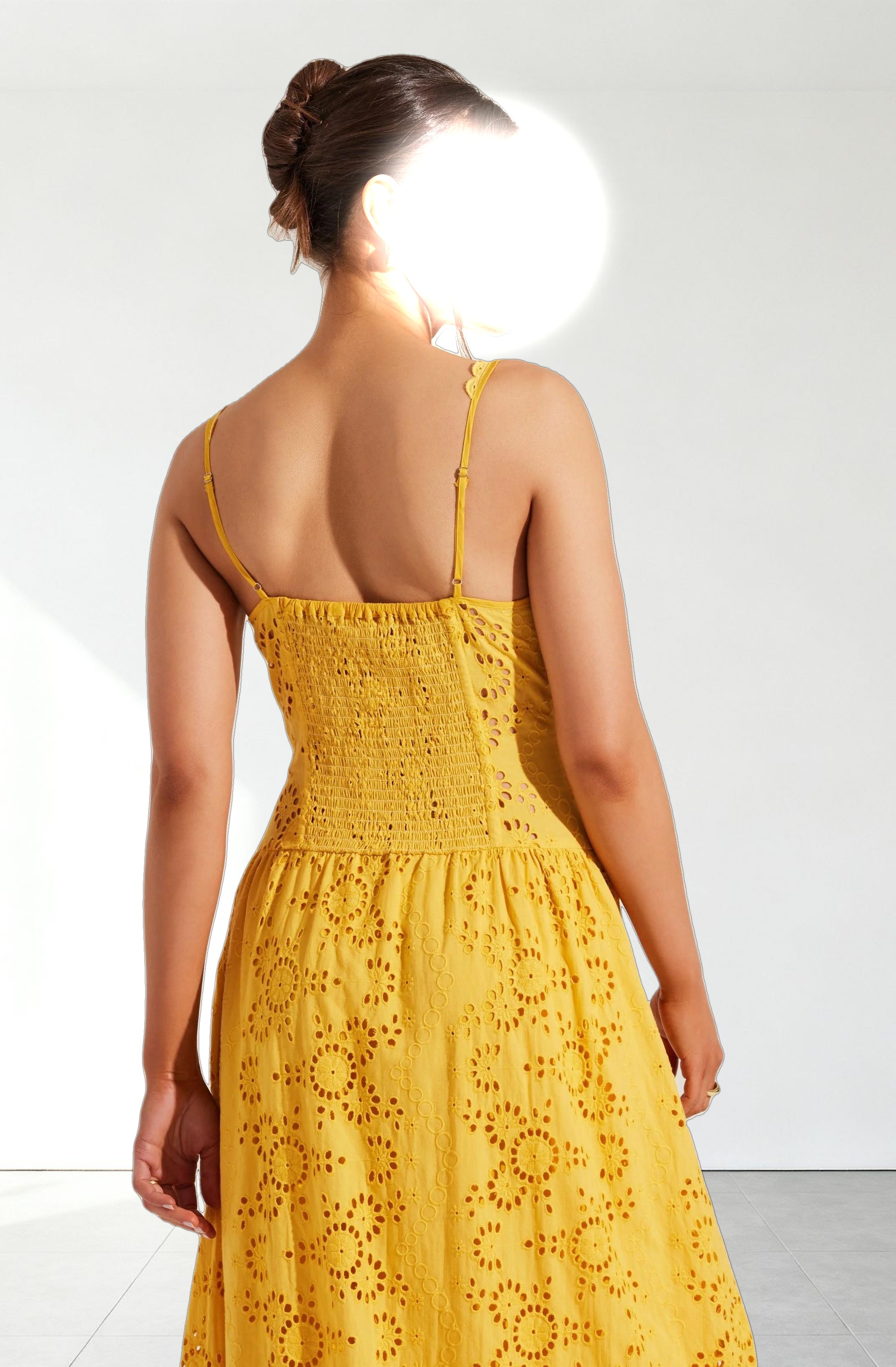 Yamila Eyelet Corset Midi Dress