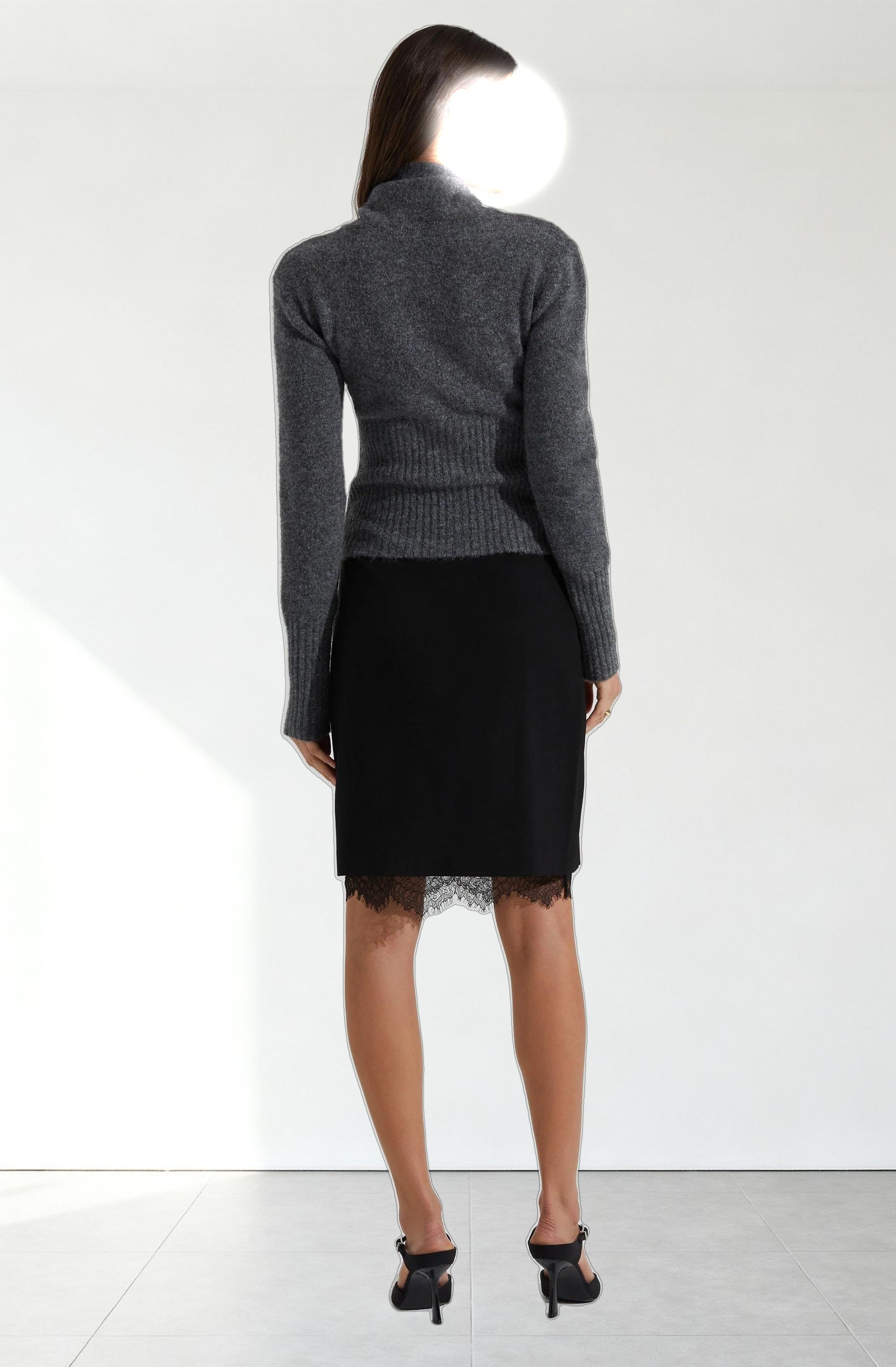 Itzayana Lace Trim Pencil Skirt