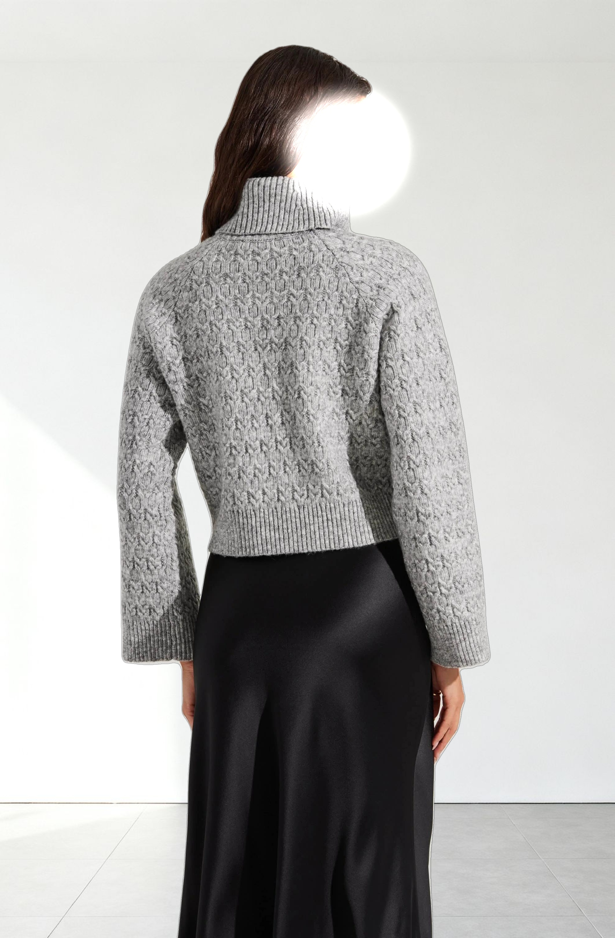 Textured Boxy Turtleneck Sweater