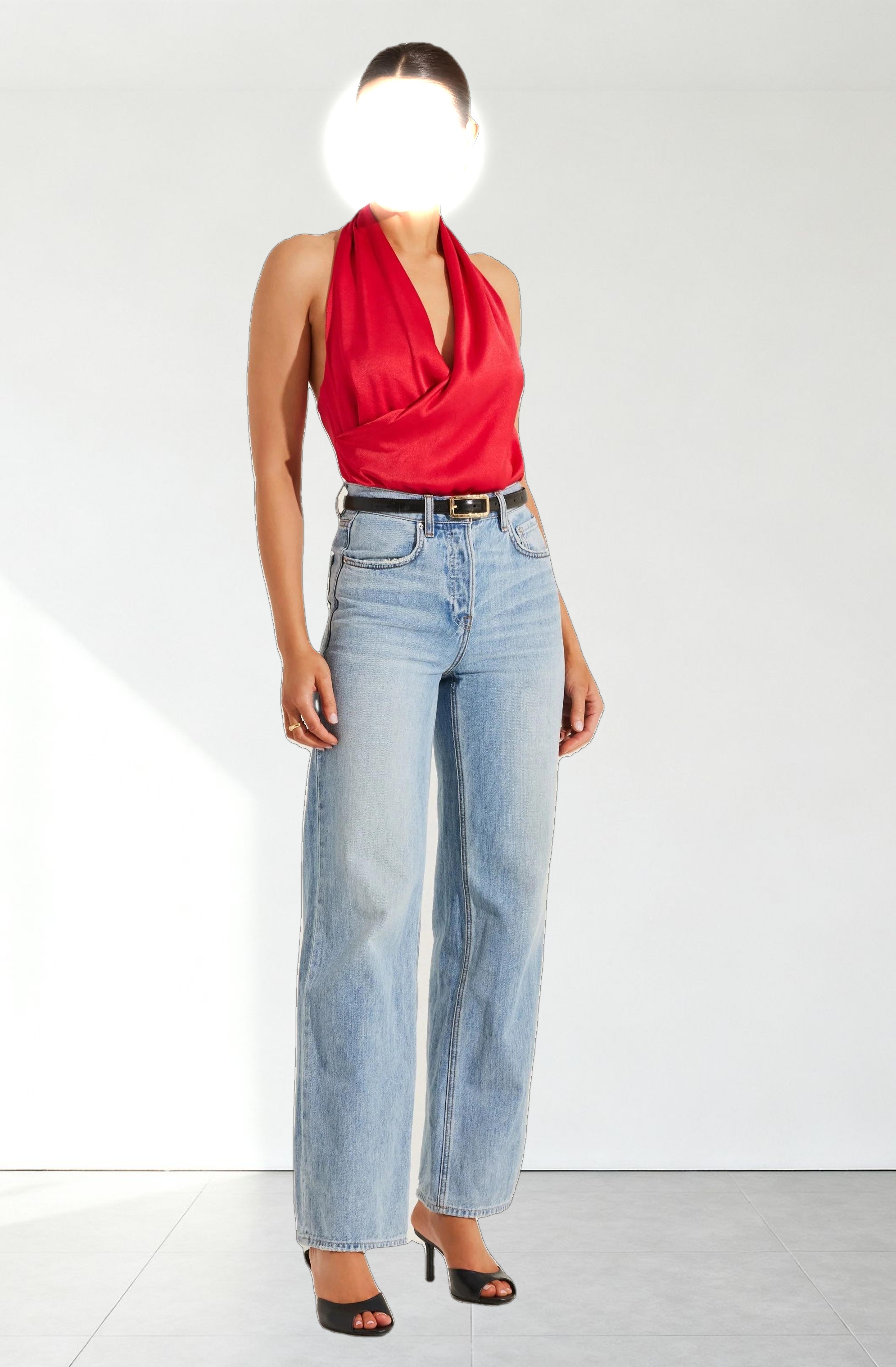 Draped Crossover Halter Top