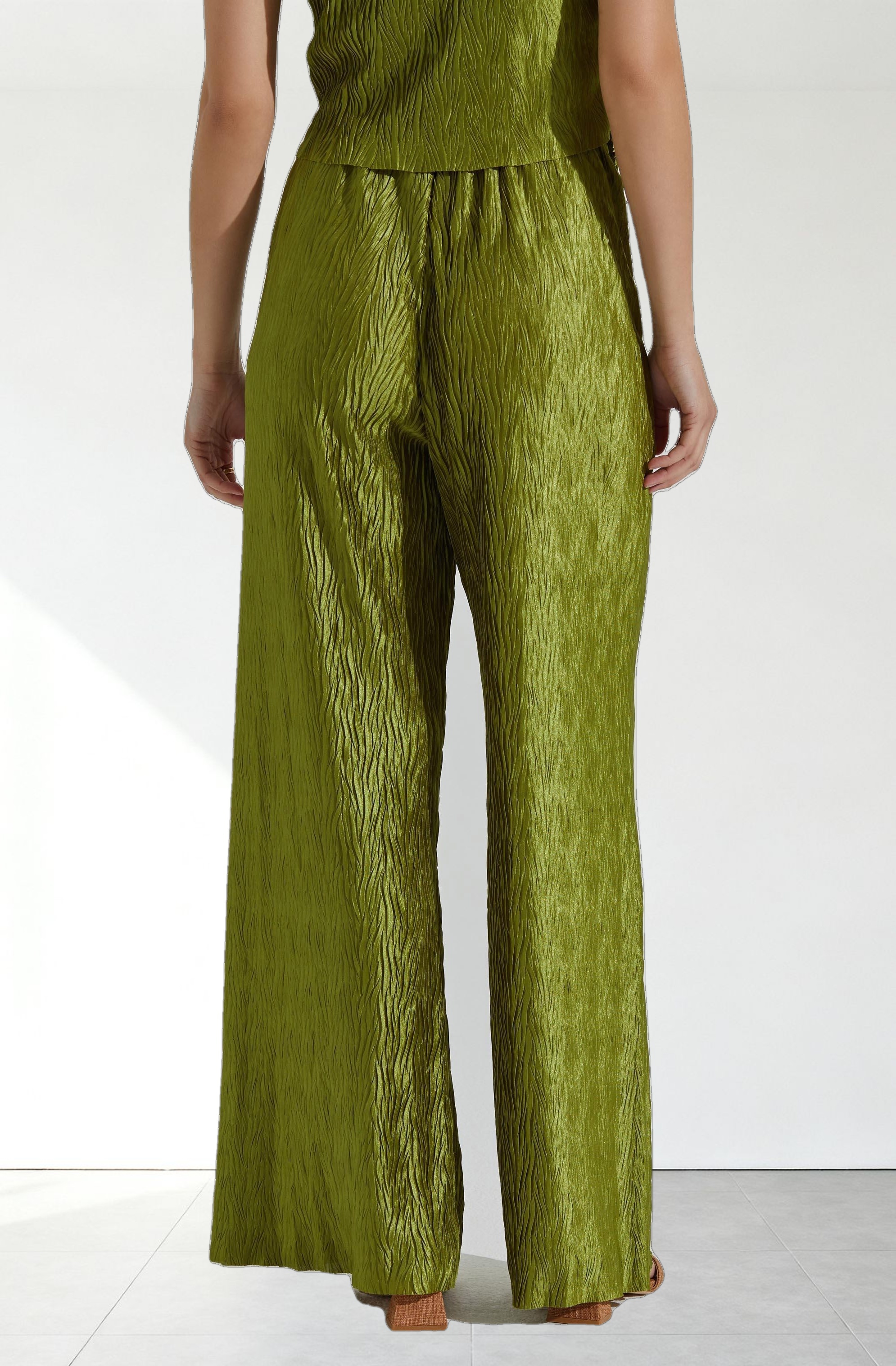 Wide Leg Plisse Pants