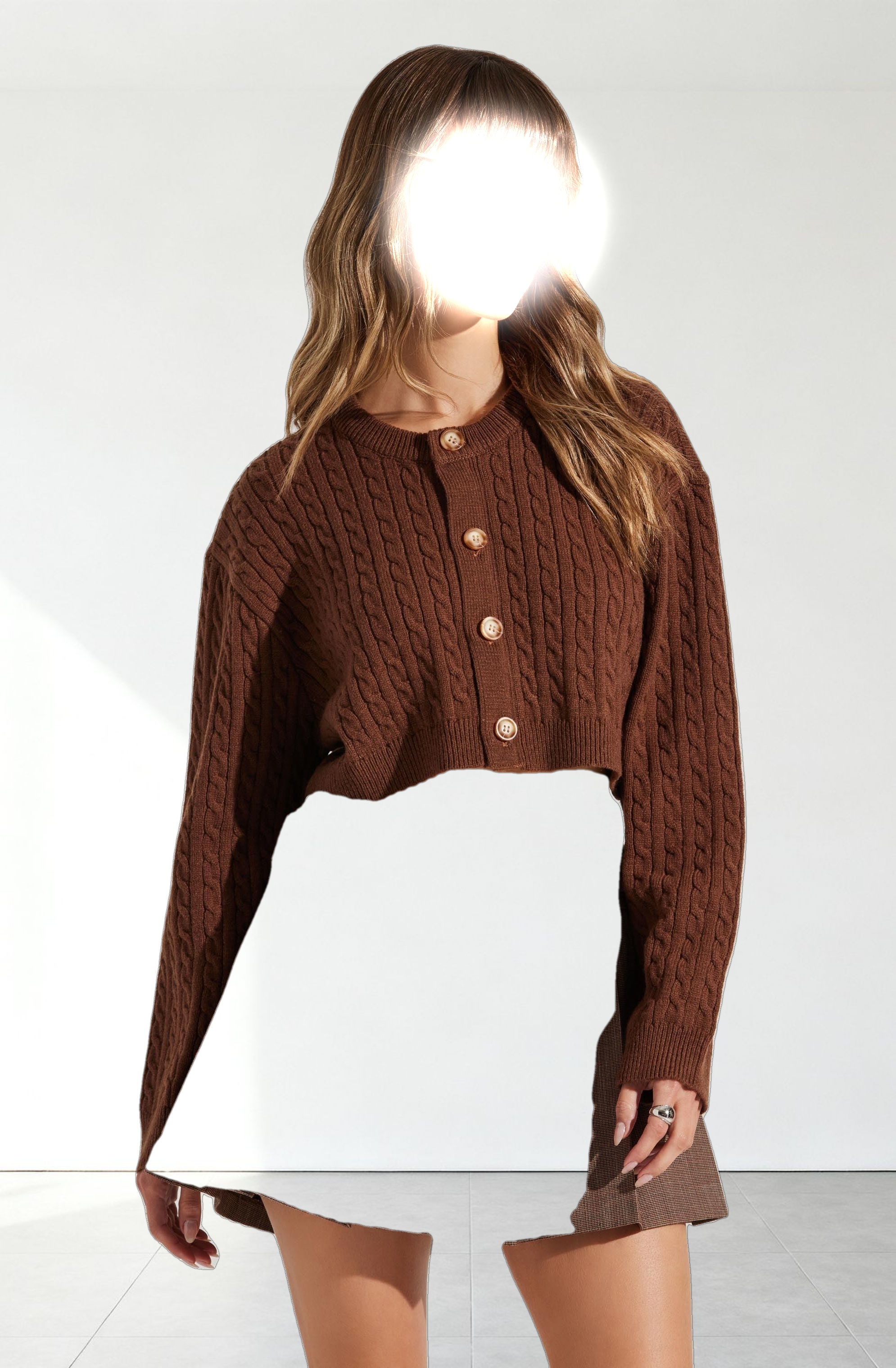 Sebille Cropped Cable Cardigan