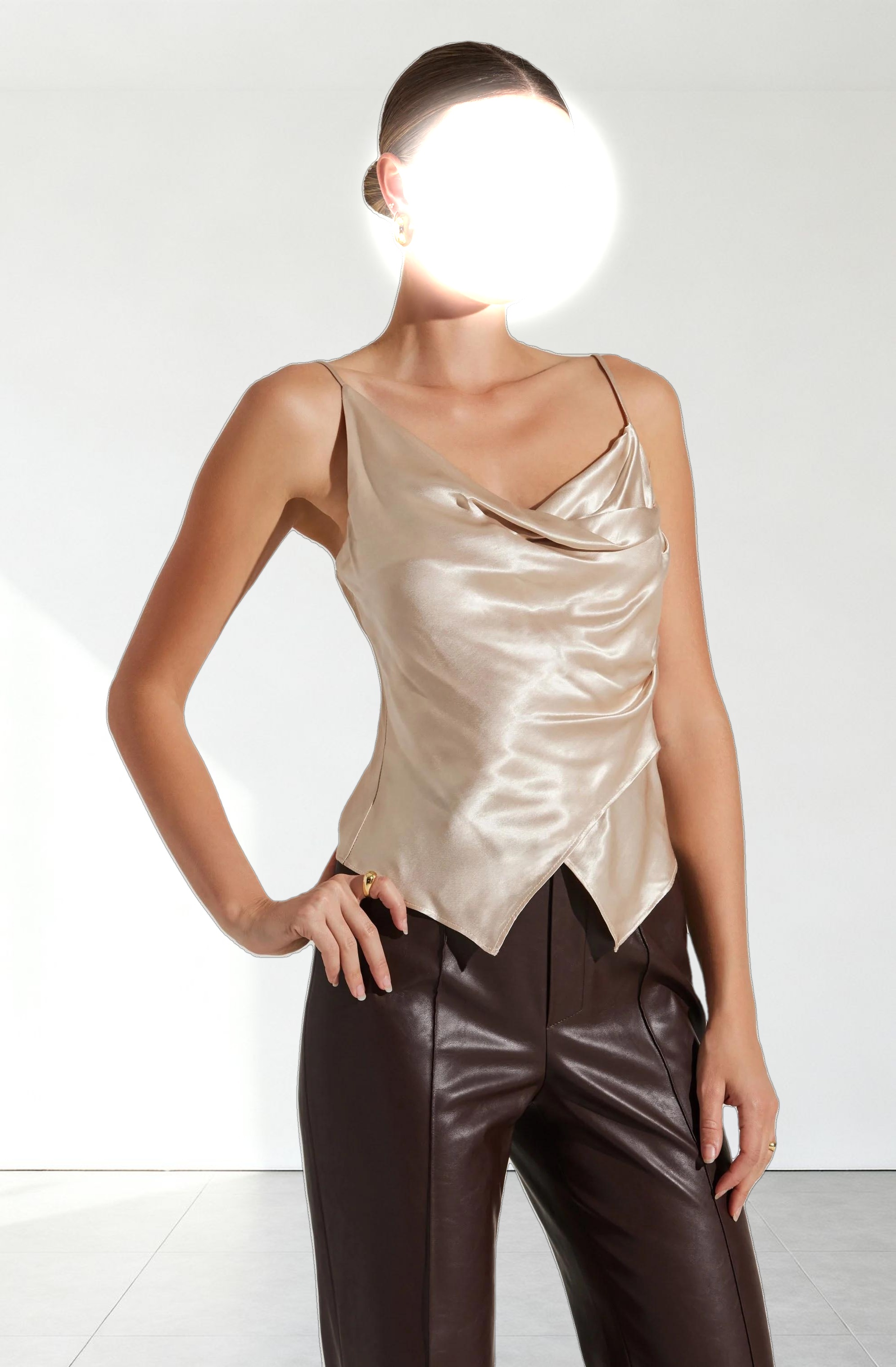 Alithea Draped Satin Top