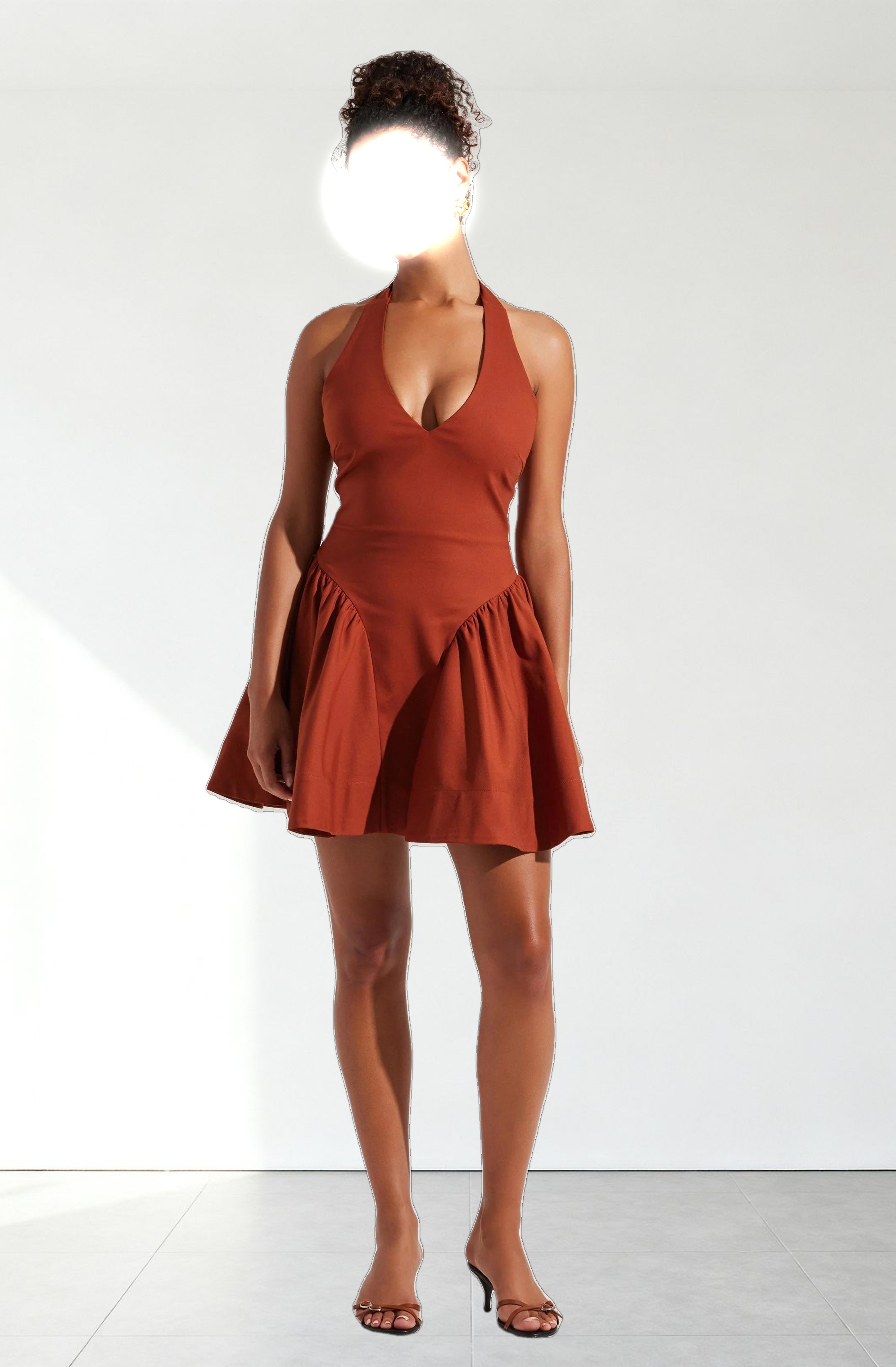 Meana V-Neck Halter Mini Dress