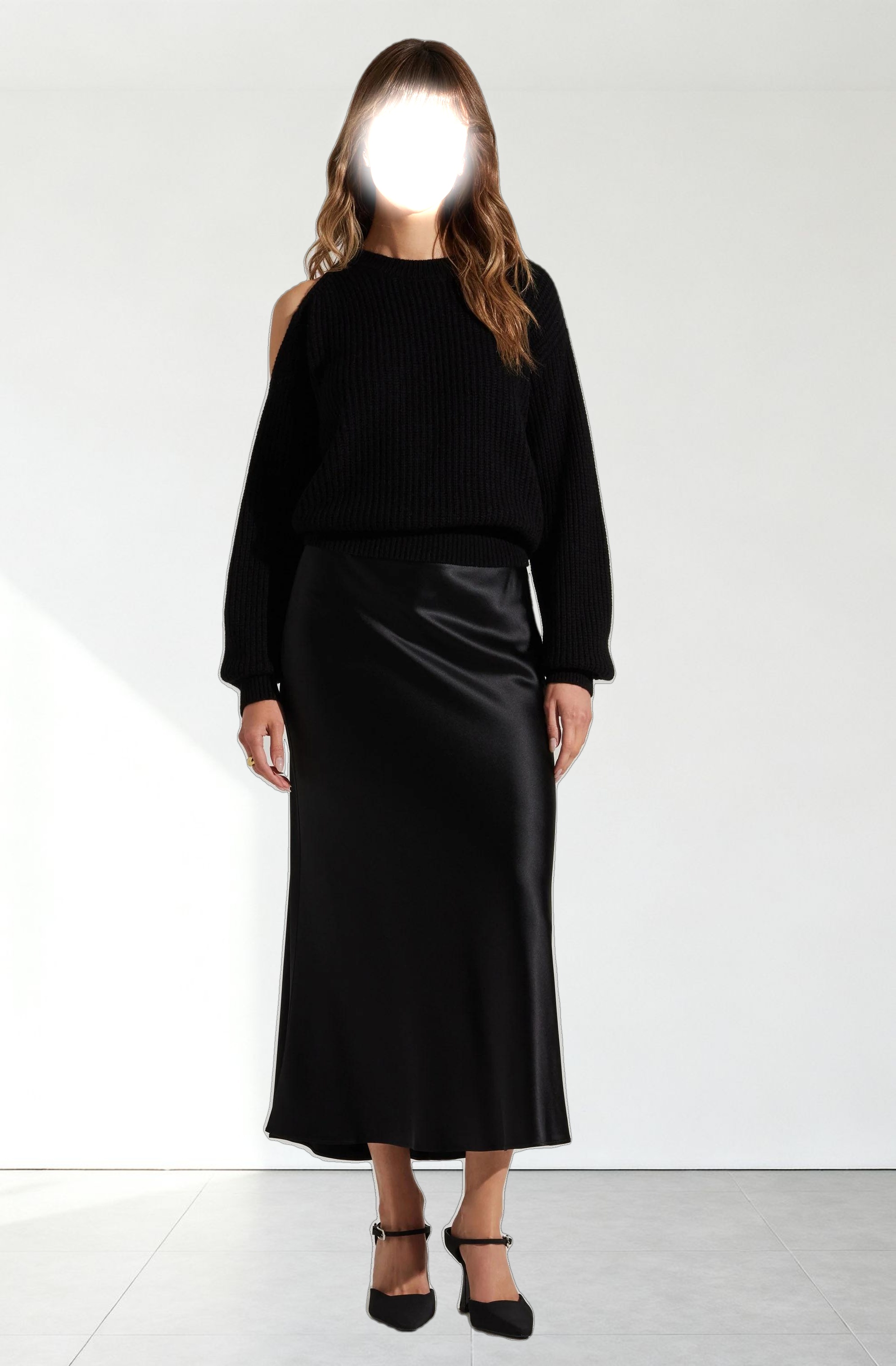 Millicent Ribbed Cold Shoulder Sweater