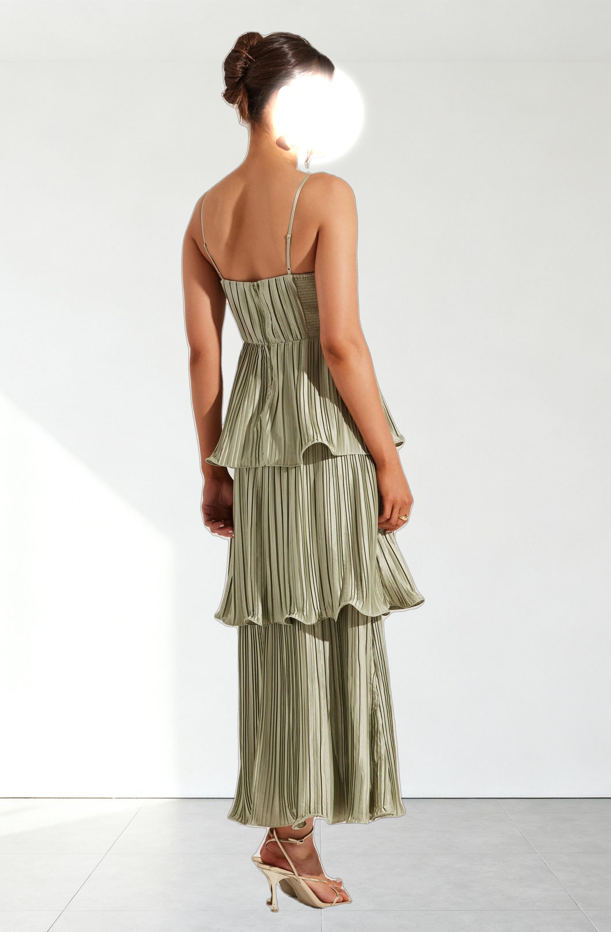 Lupin Pleated Tiered Maxi Dress