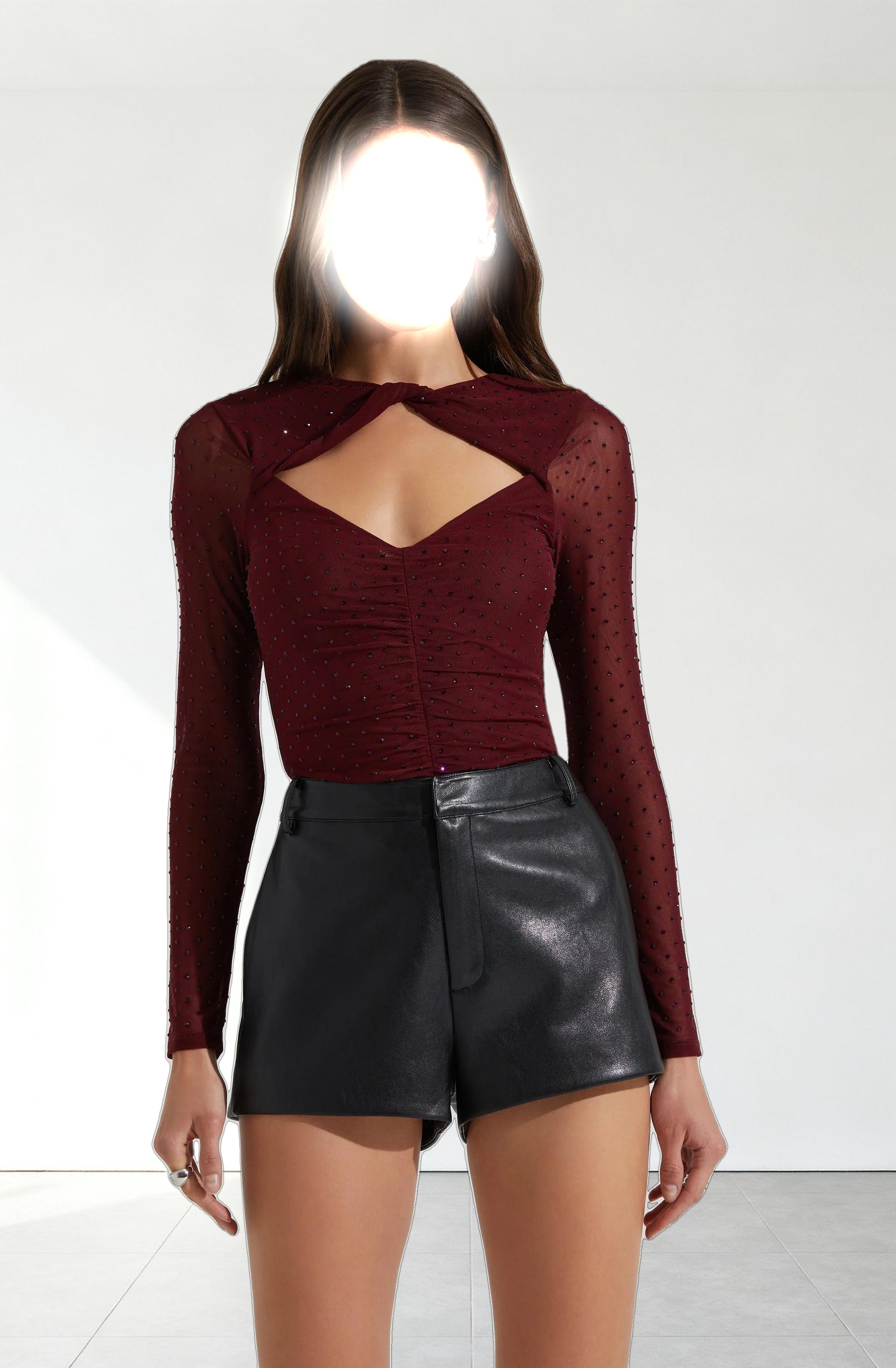 Ancira Rhinestone Mesh Bodysuit