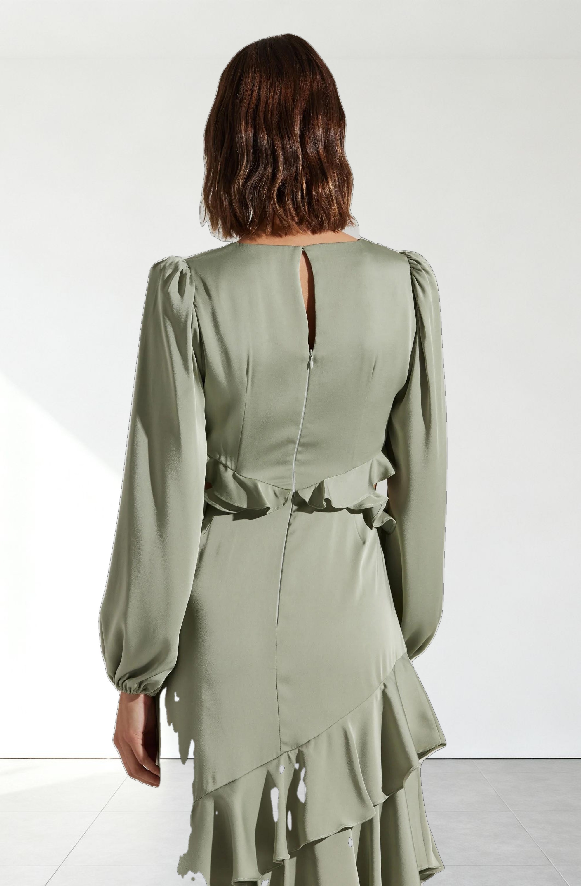 Biella Ruffle Detail Maxi Dress