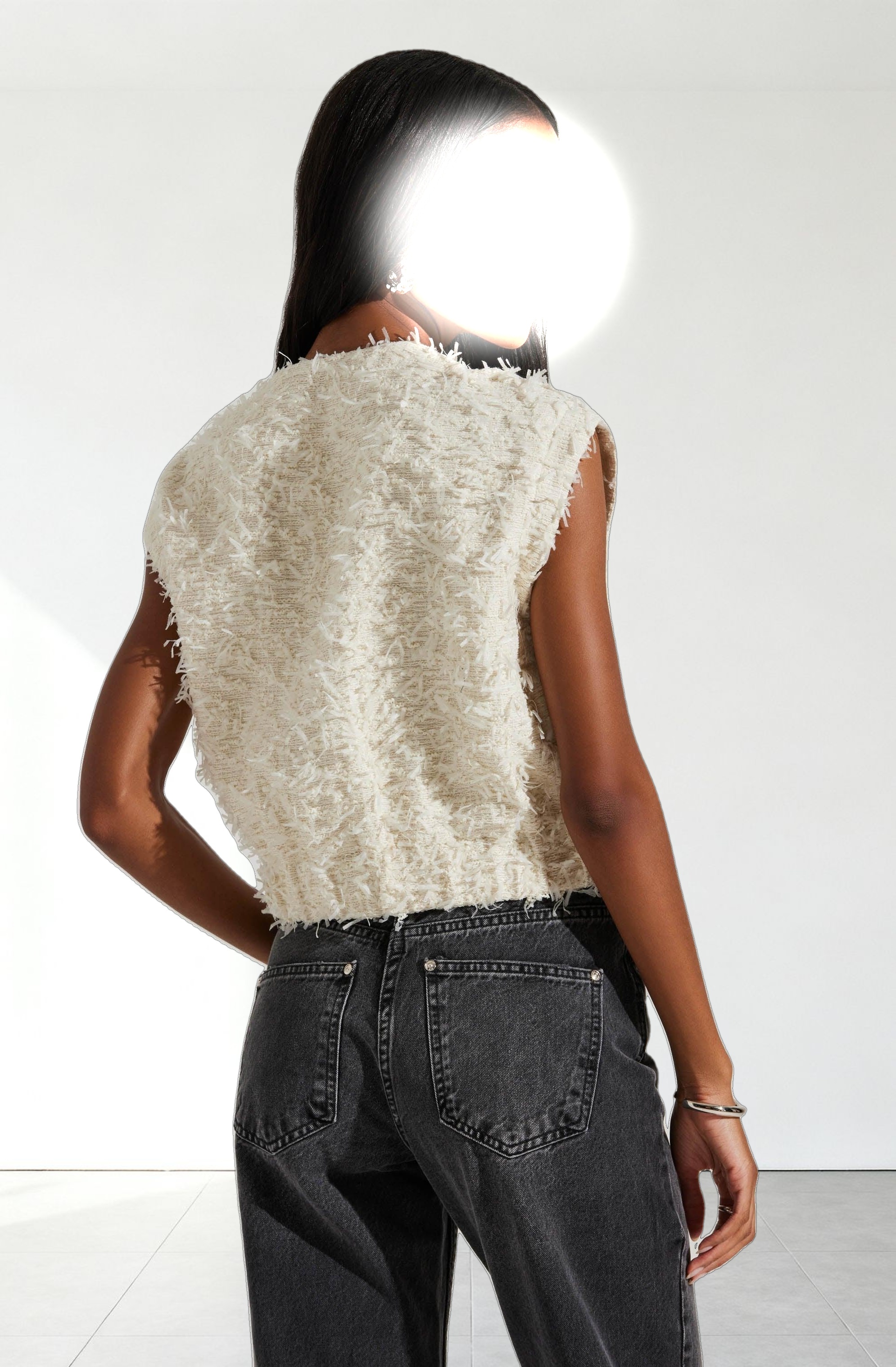 Pedrine Textured Tweed Vest