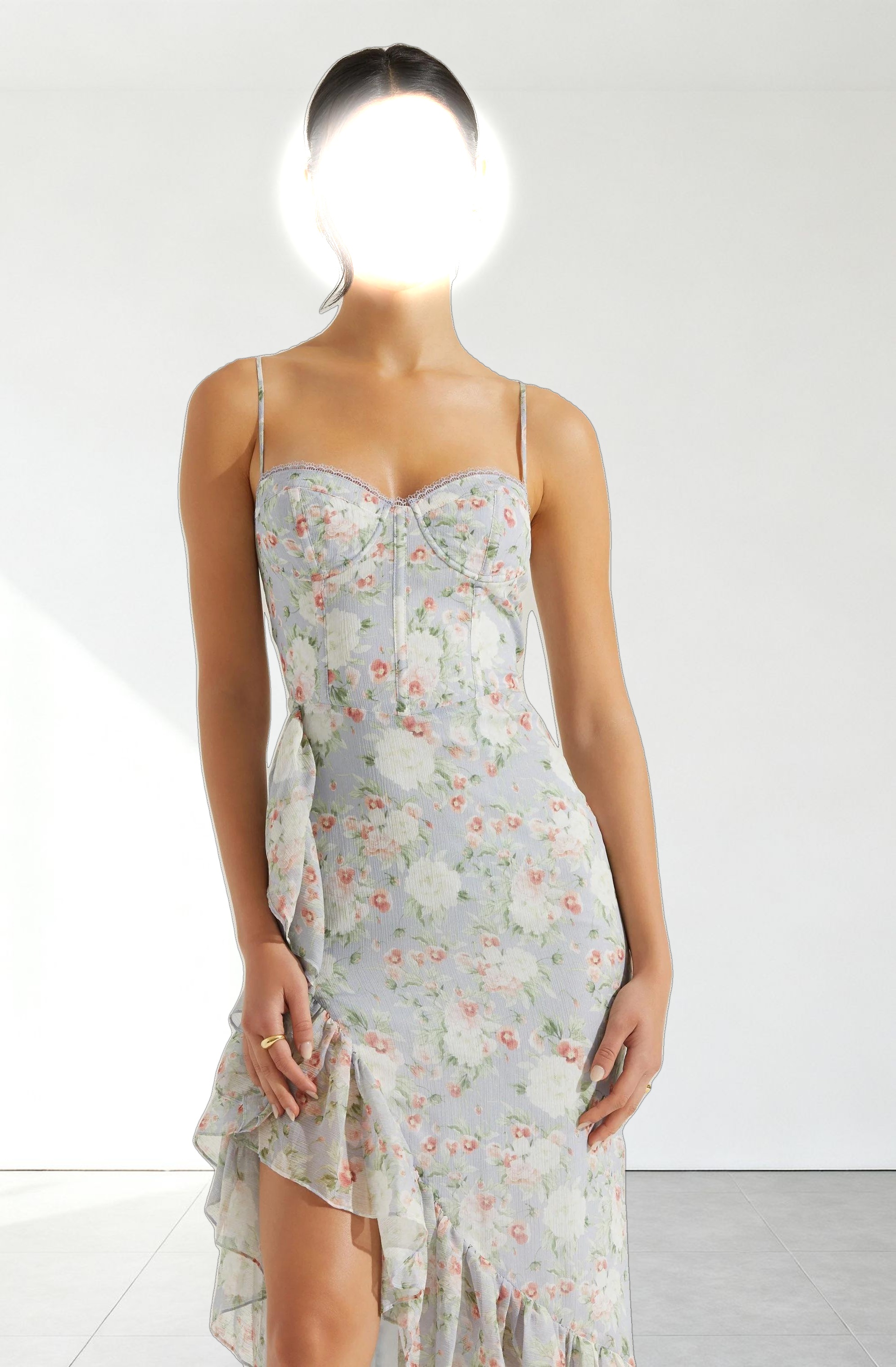 Brisbane Asymmetrical Floral Midi Dress