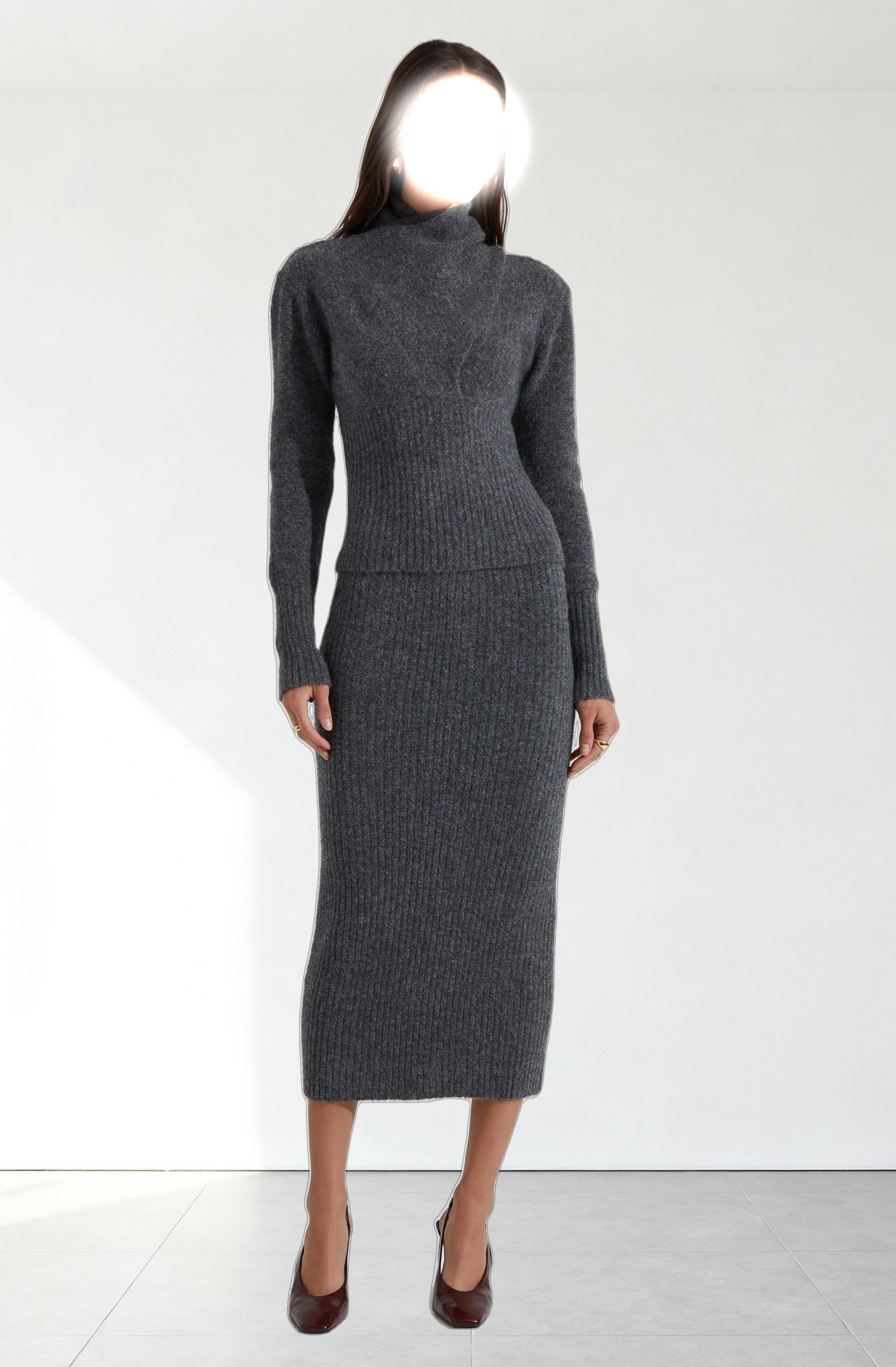 Neve High Neck Crossover Sweater