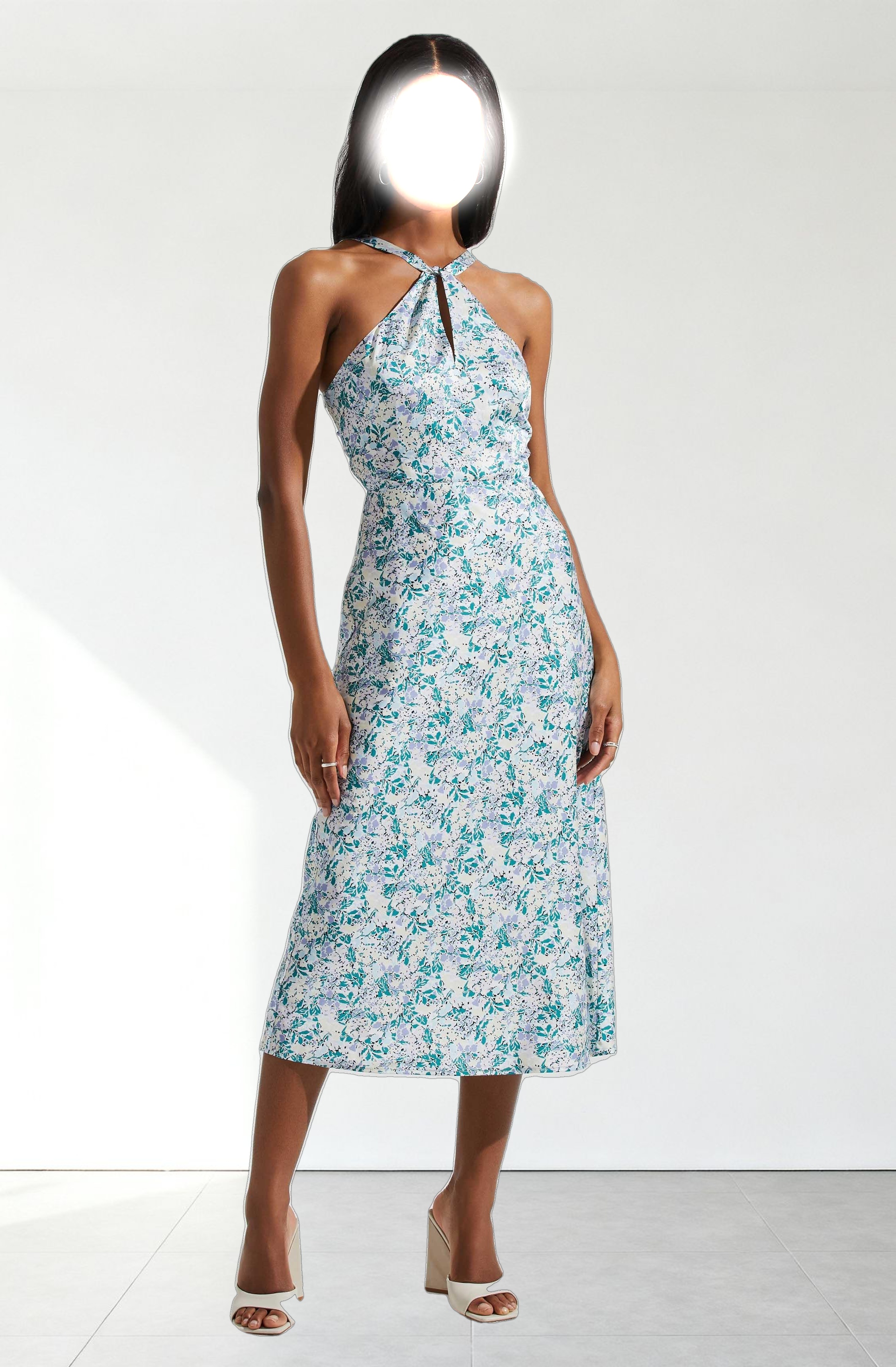 Sandrine Floral Halter Midi Dress