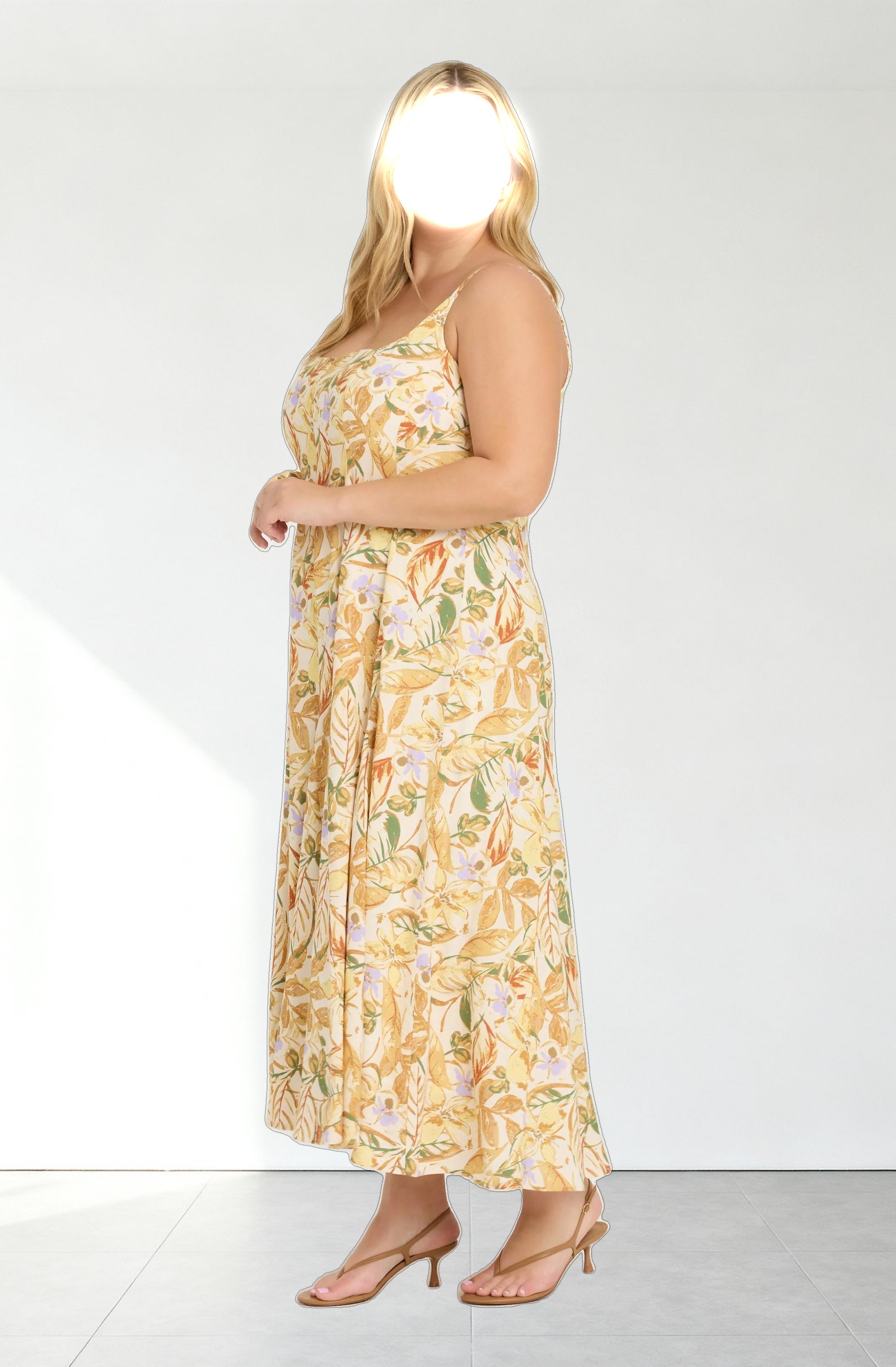 Jaleyah Paneled Flare Midi Dress