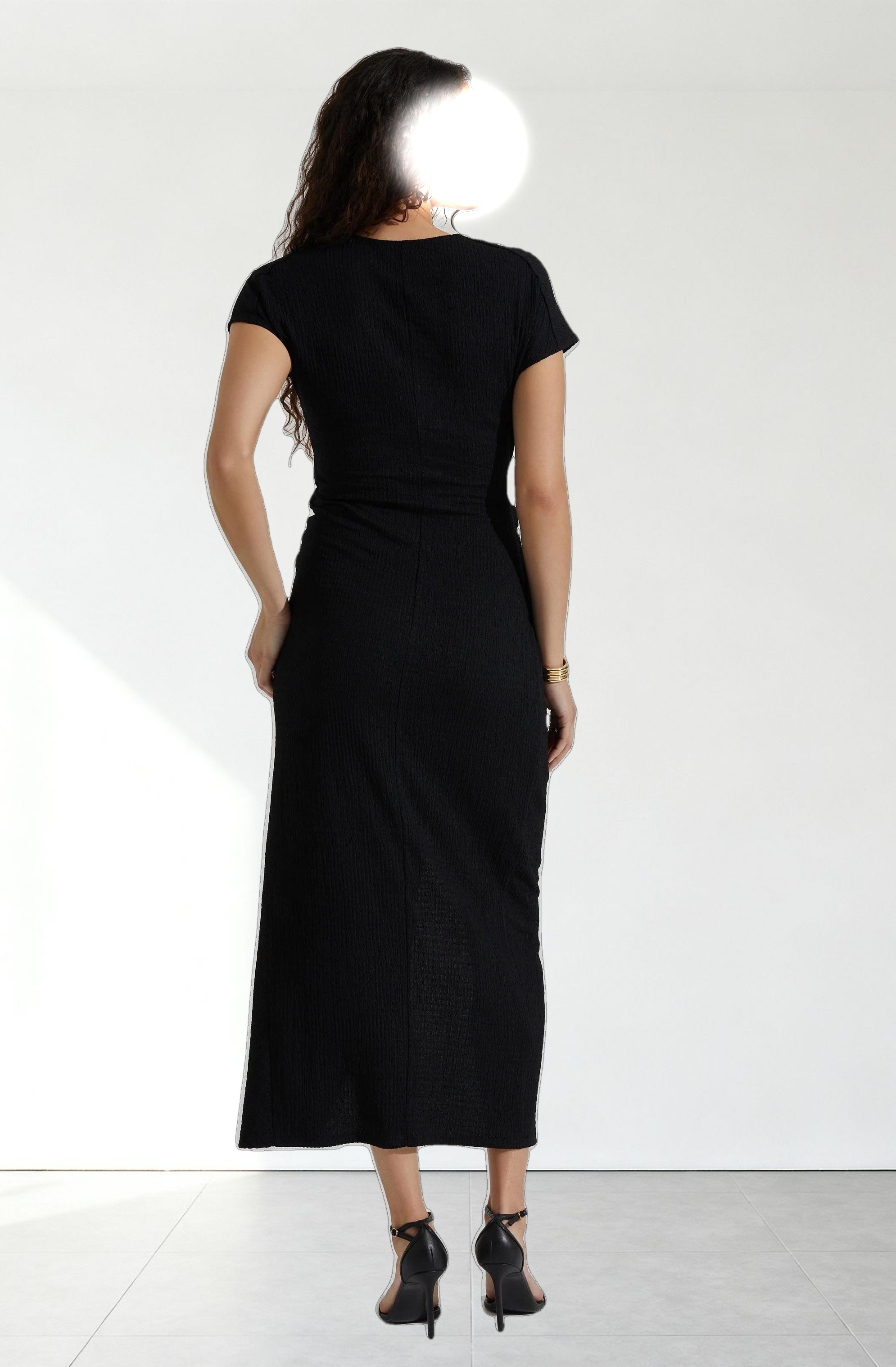 Knit Wrap Midi Dress