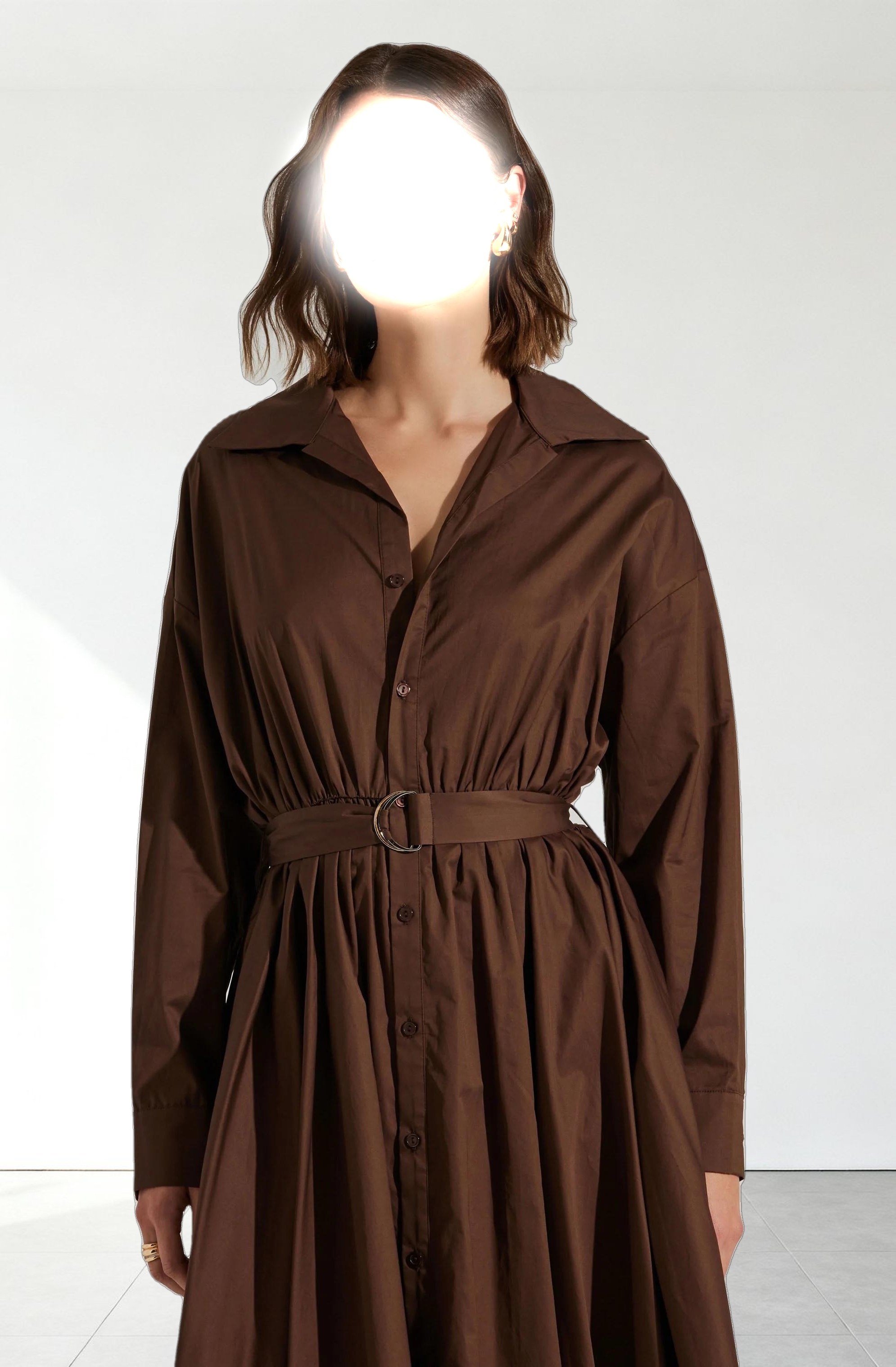 Darany Belted Midi Shirt Dress