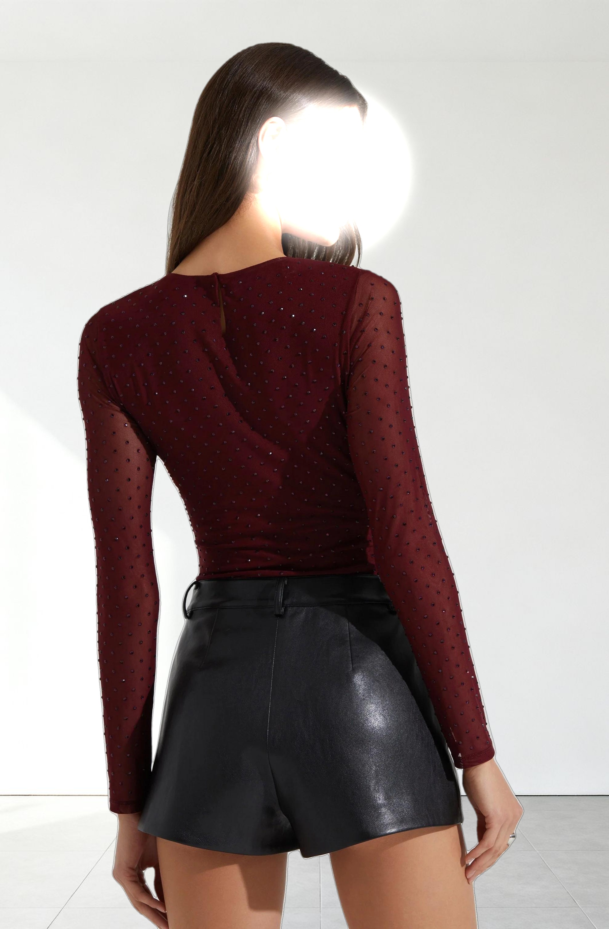 Ancira Rhinestone Mesh Bodysuit