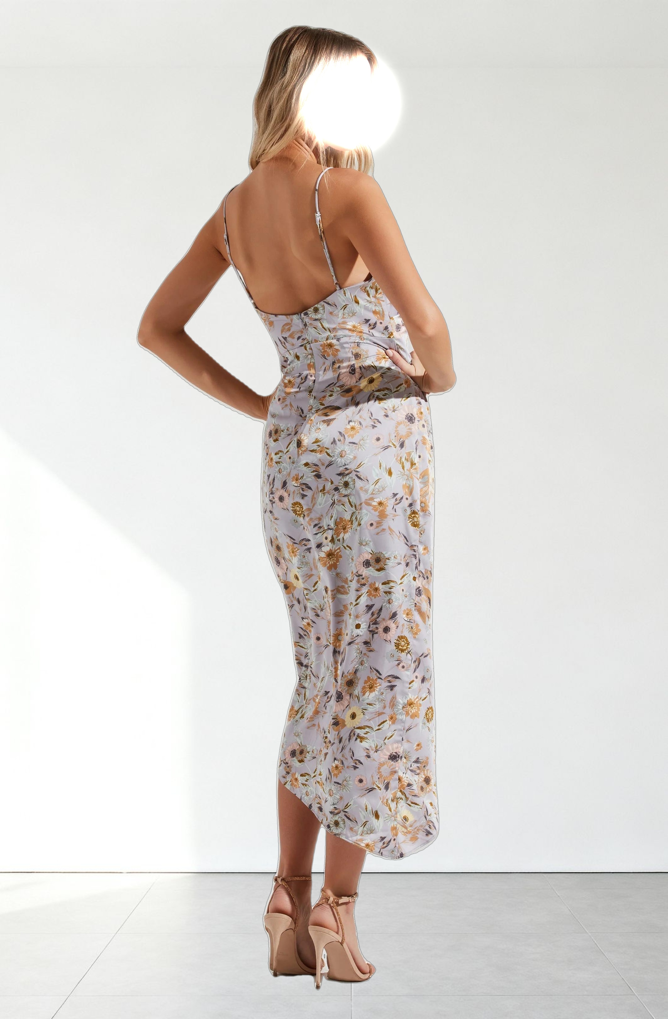 Giselle Floral Twist Front Midi Dress