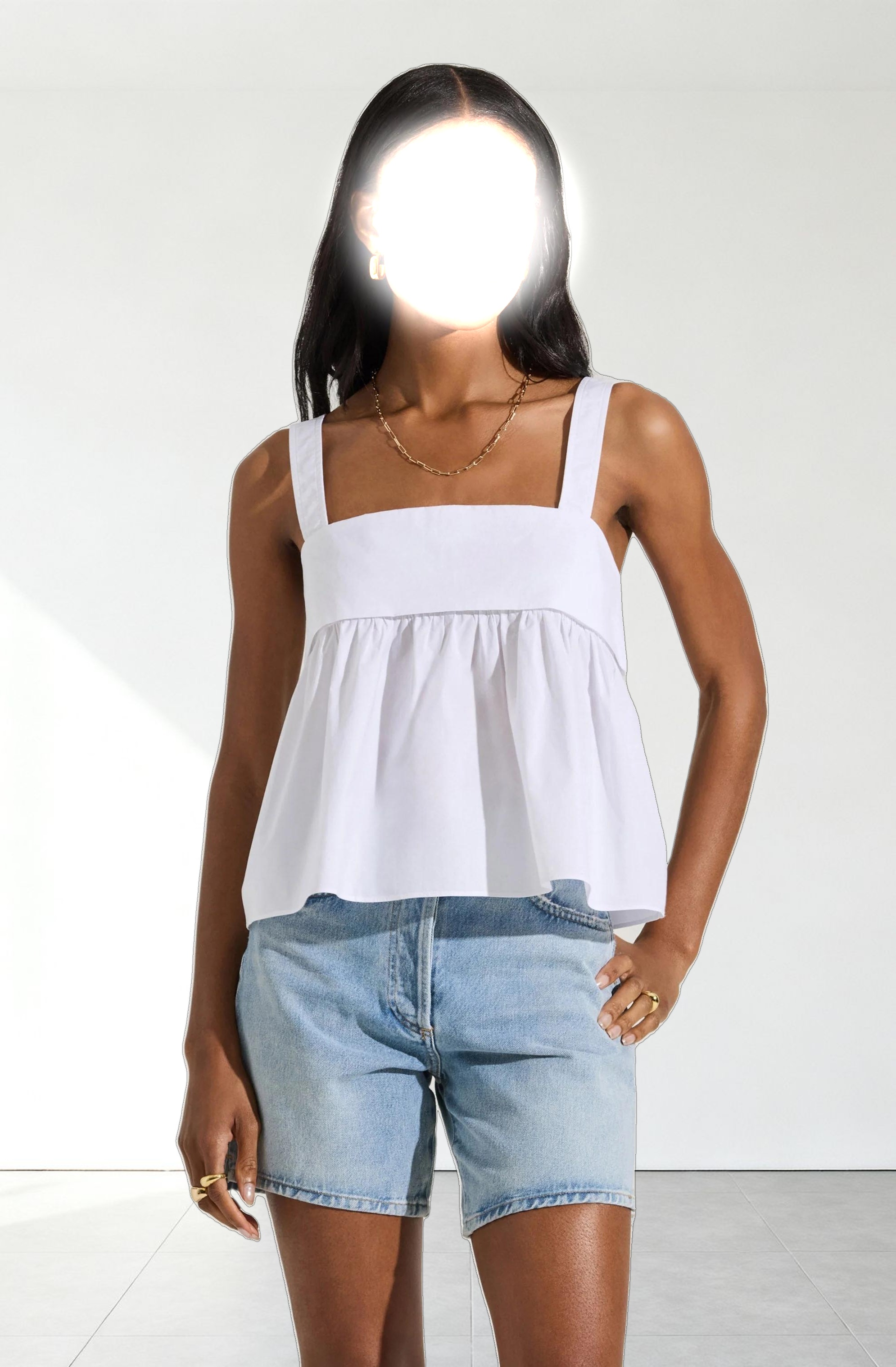 Square Neck Babydoll Top