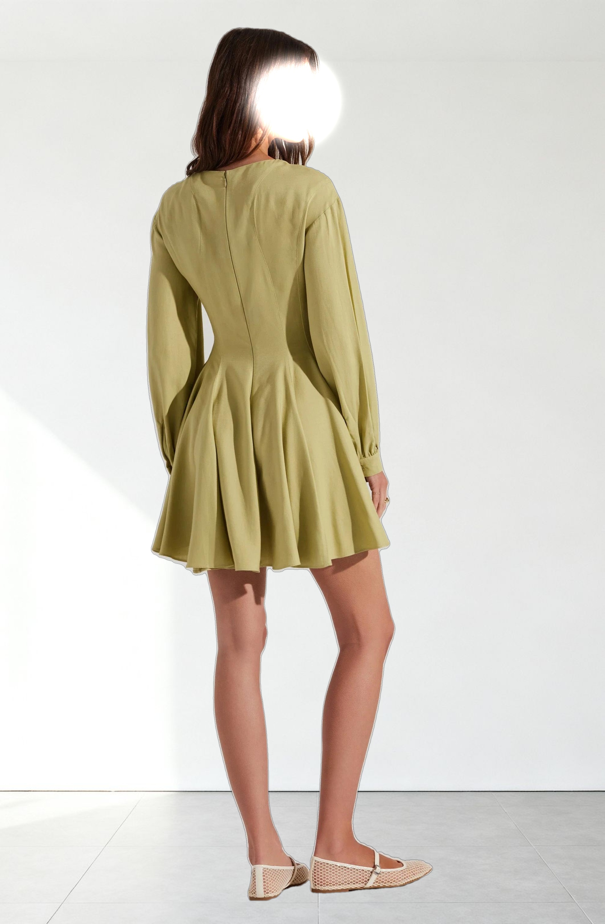 Elowyn Linen Blend Skater Dress