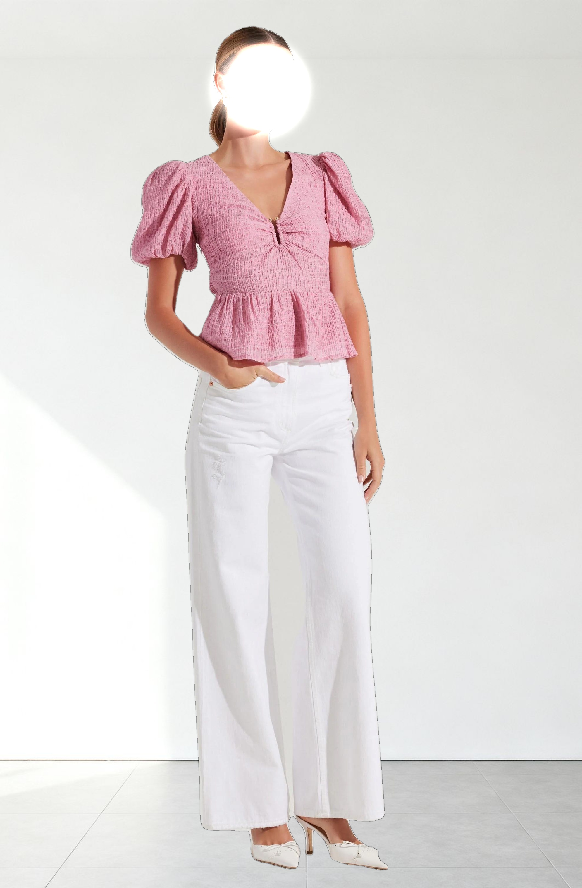 Mylah Puff Sleeve Peplum Top