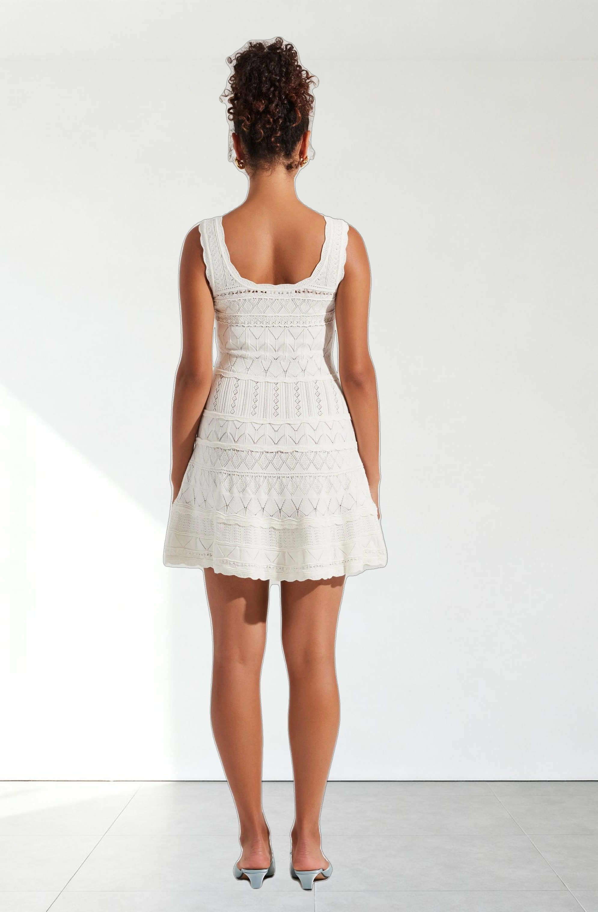 Shereena Pointelle Sweater Mini Dress