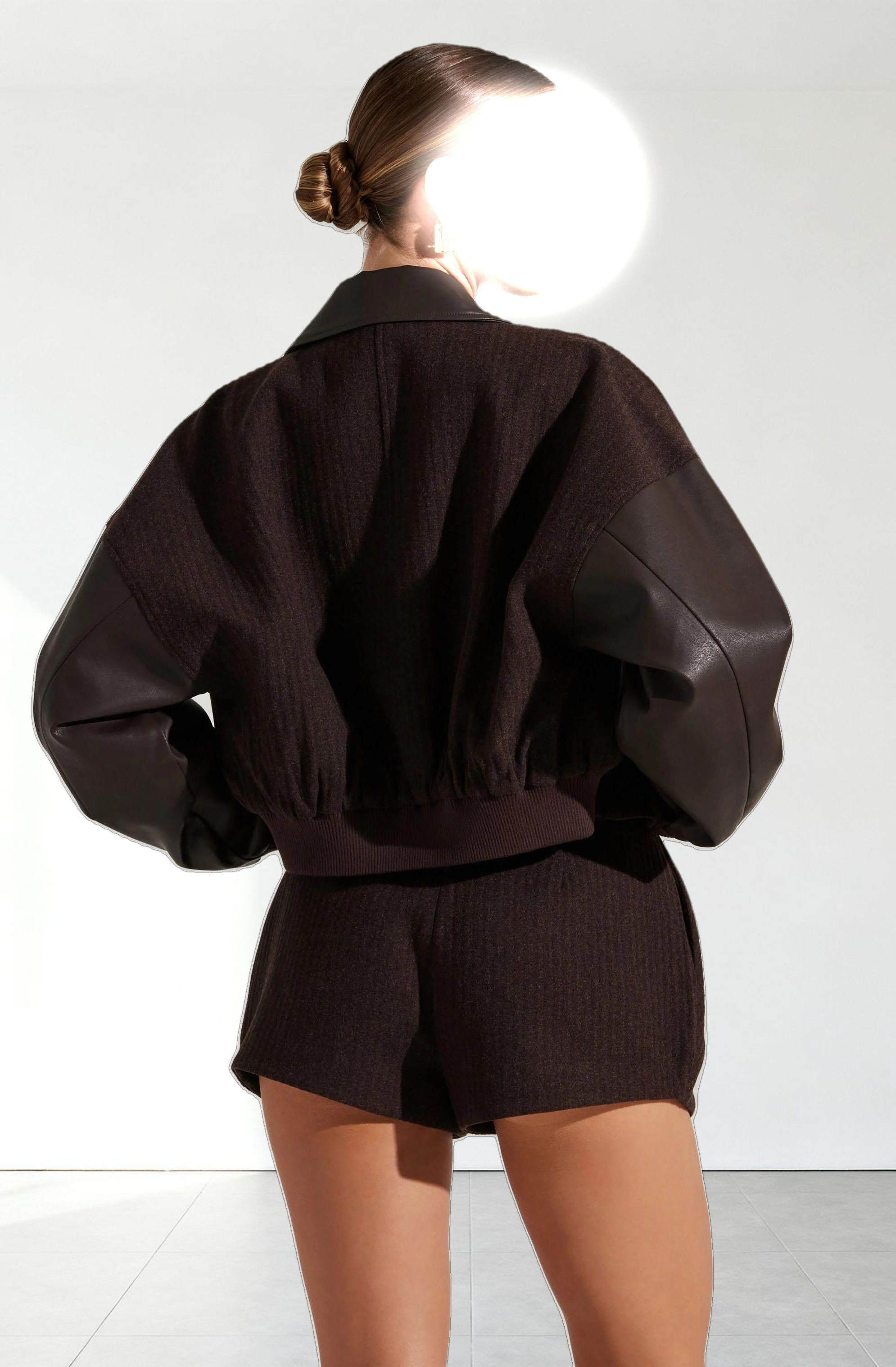 Sorine Mixed Media Bomber Jacket