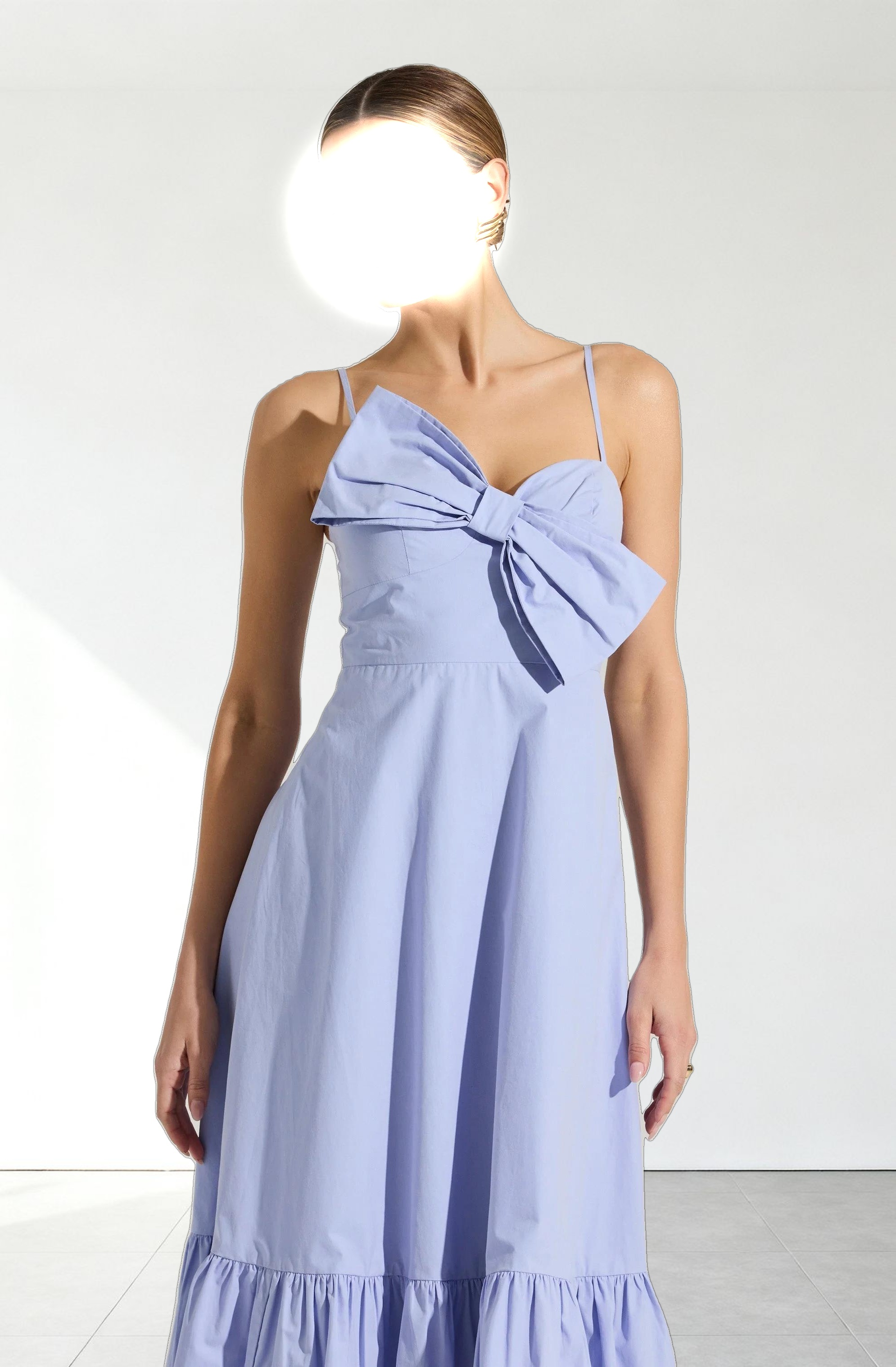 Asymmetrical Bow Midi Dress