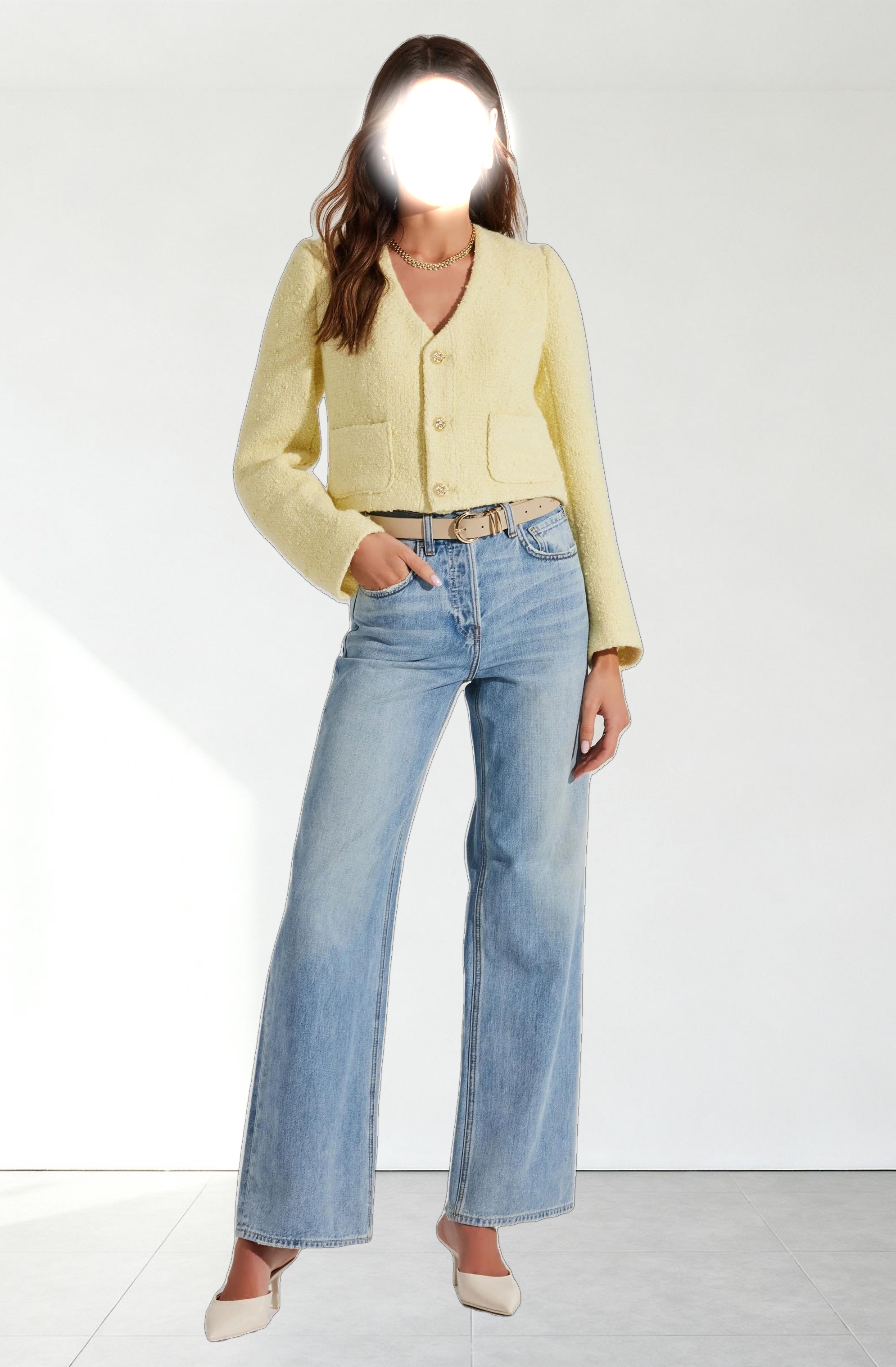 Marleigh V-Neck Tweed Jacket