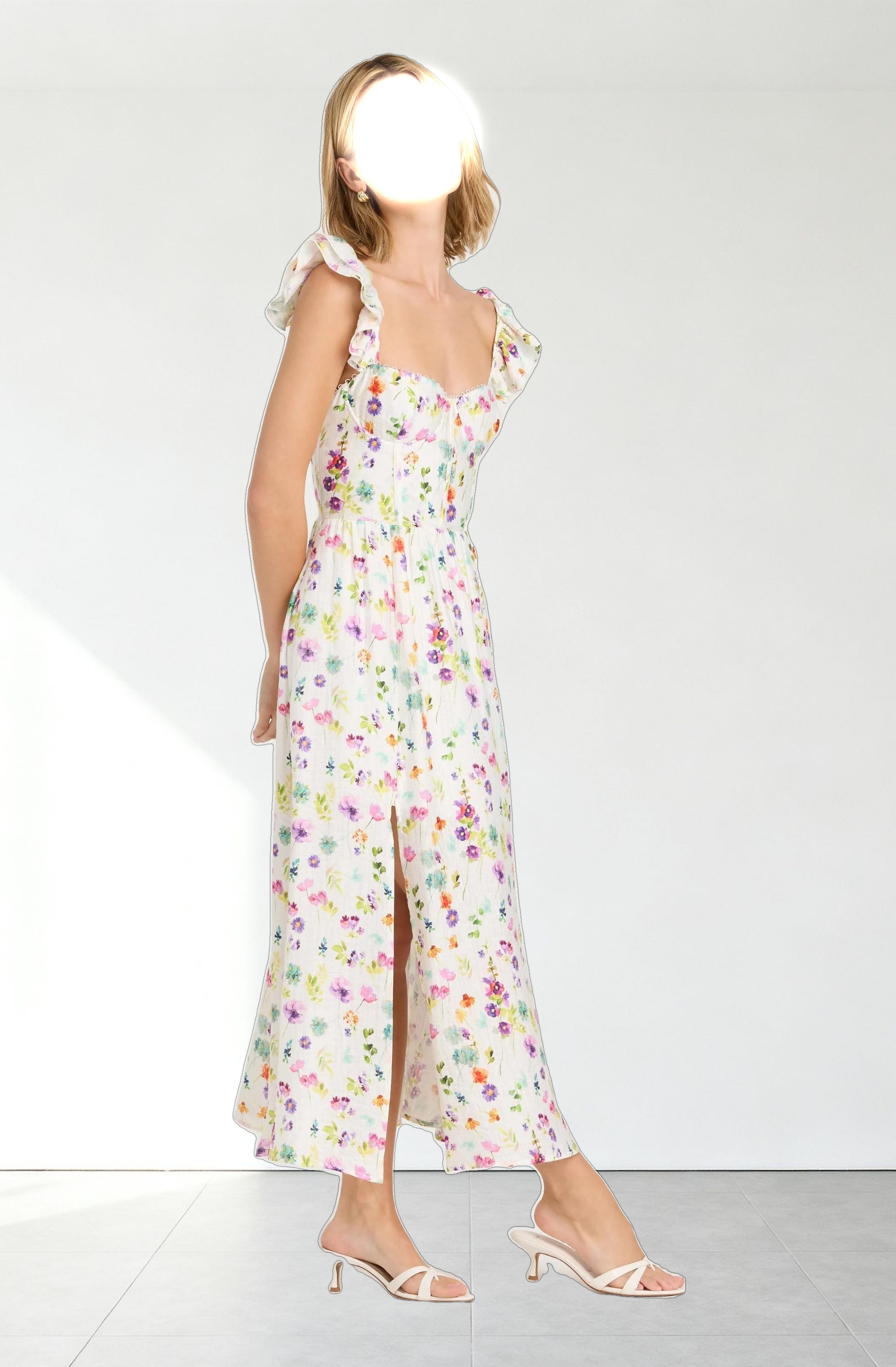 Wedelia Floral Bustier Midi Dress