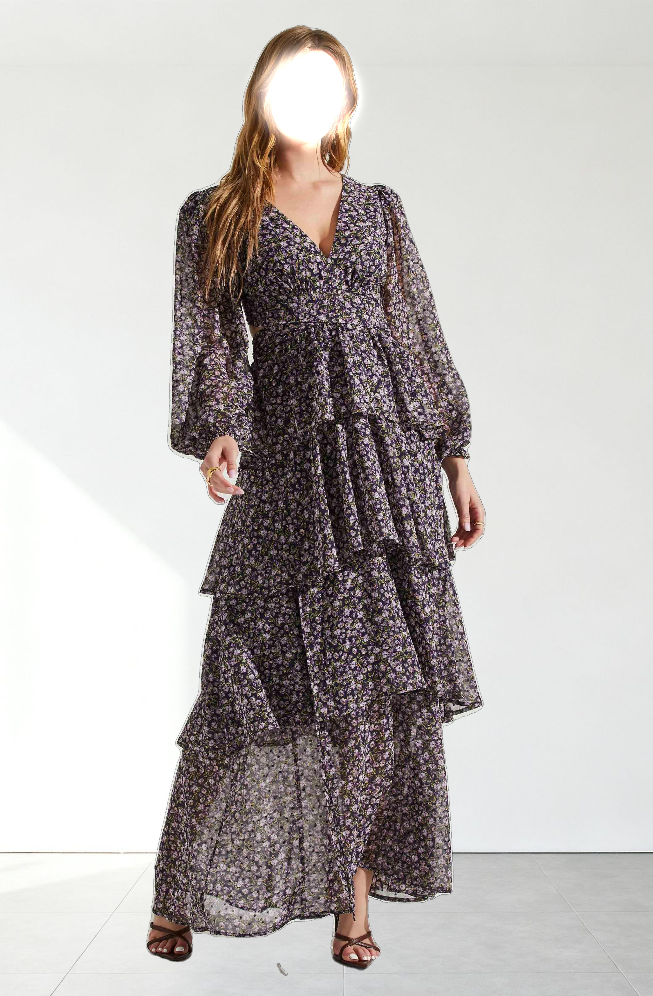 Anora Floral Tiered Maxi Dress