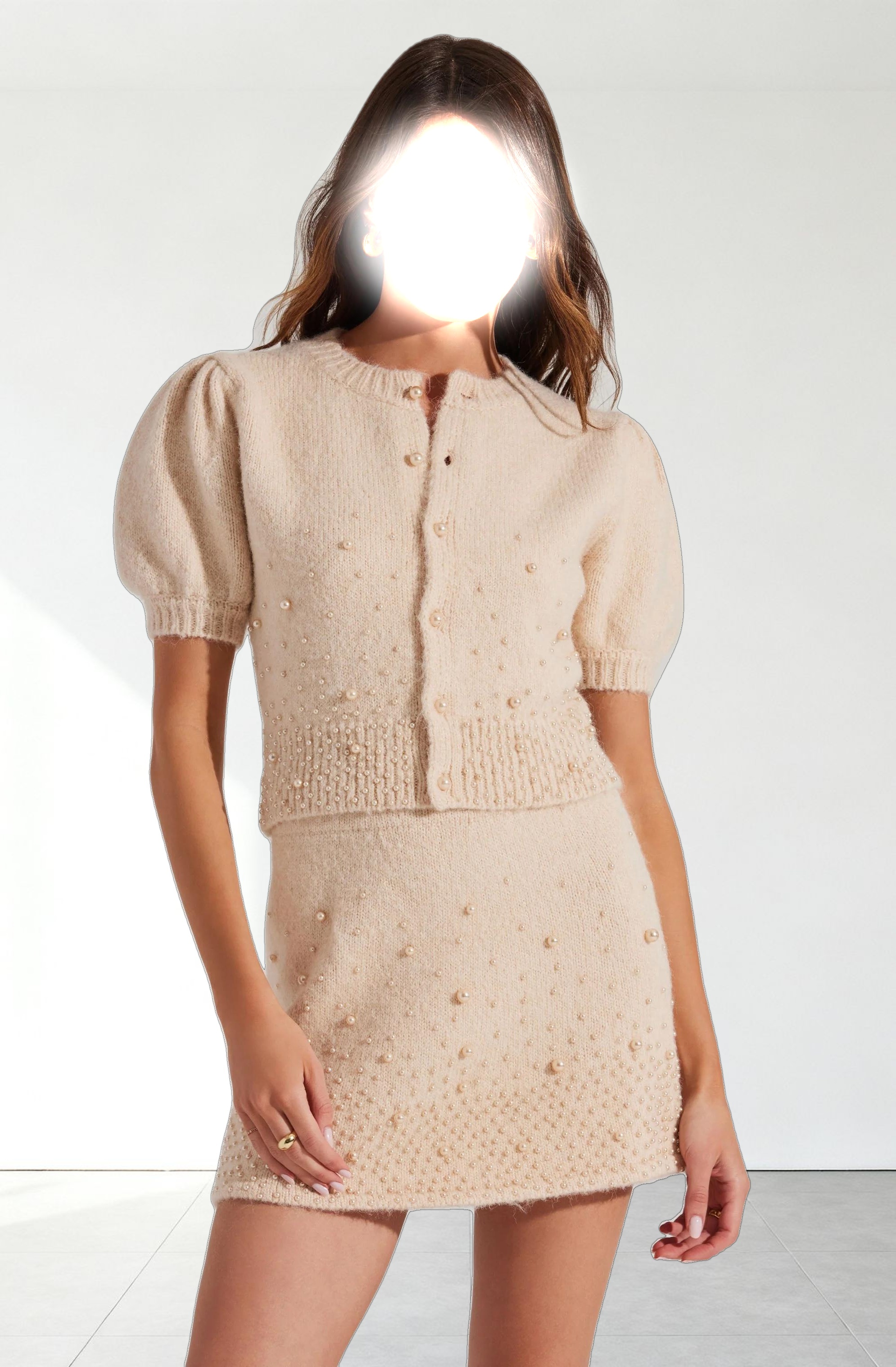 Joly Pearl Embellished Mini Skirt