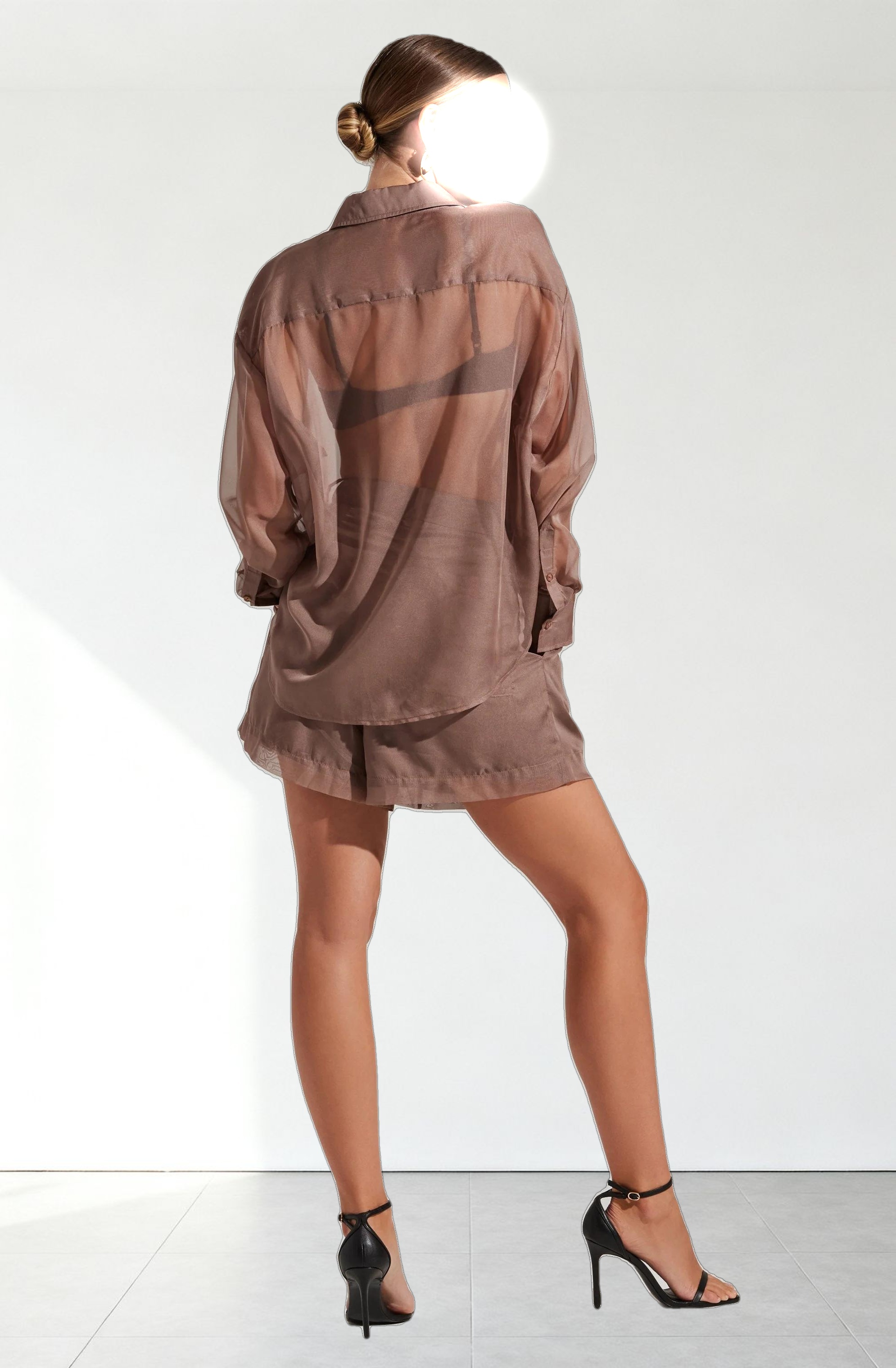 Evie Sheer Button Up Top