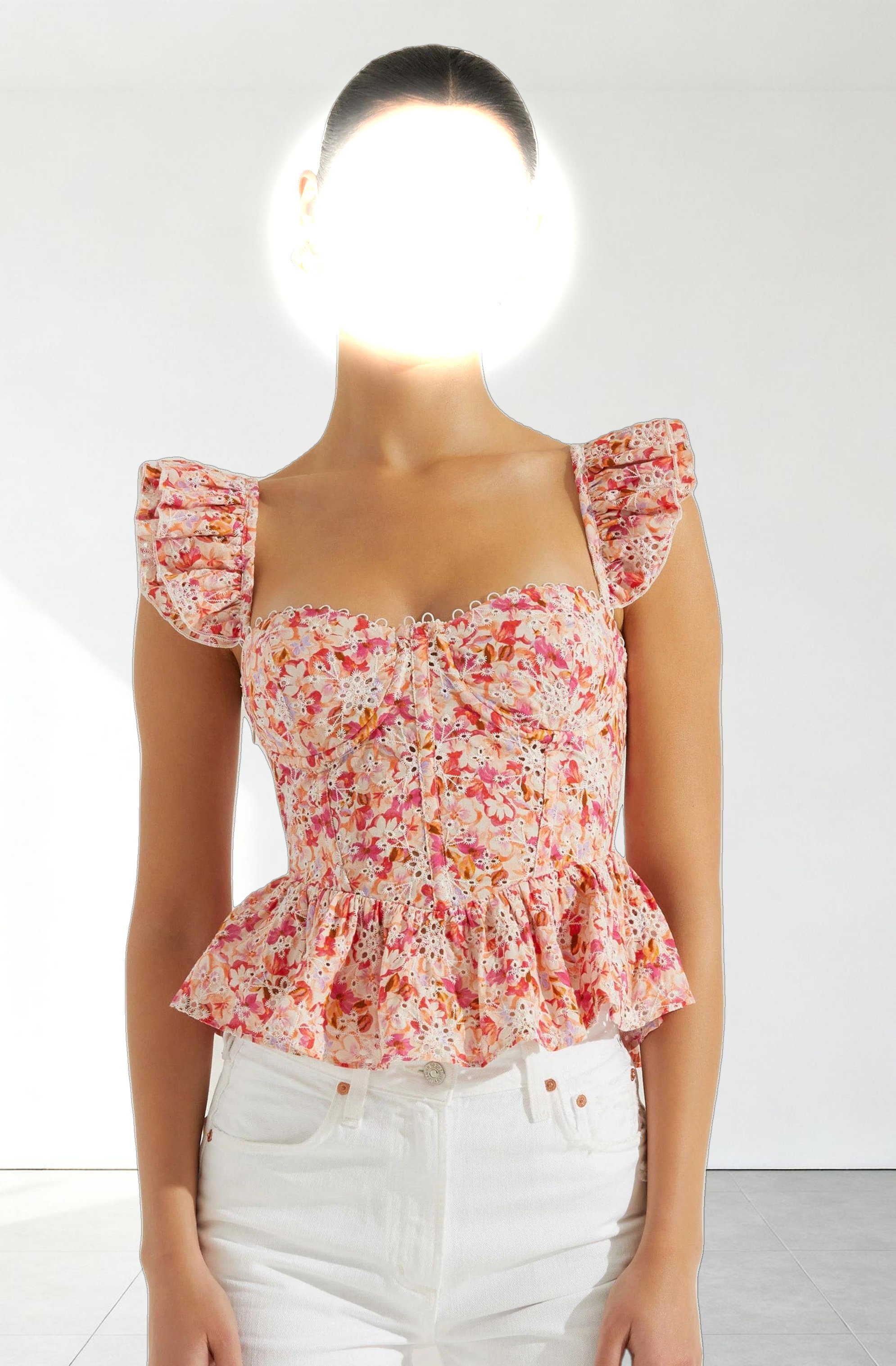 Baylin Floral Peplum Top