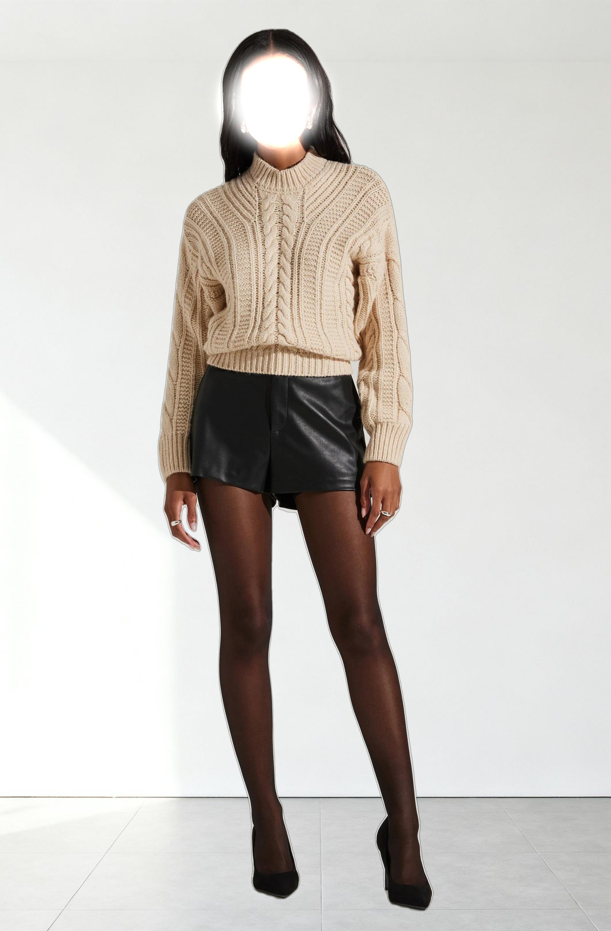 Laverne Cable Knit Tie-Back Sweater