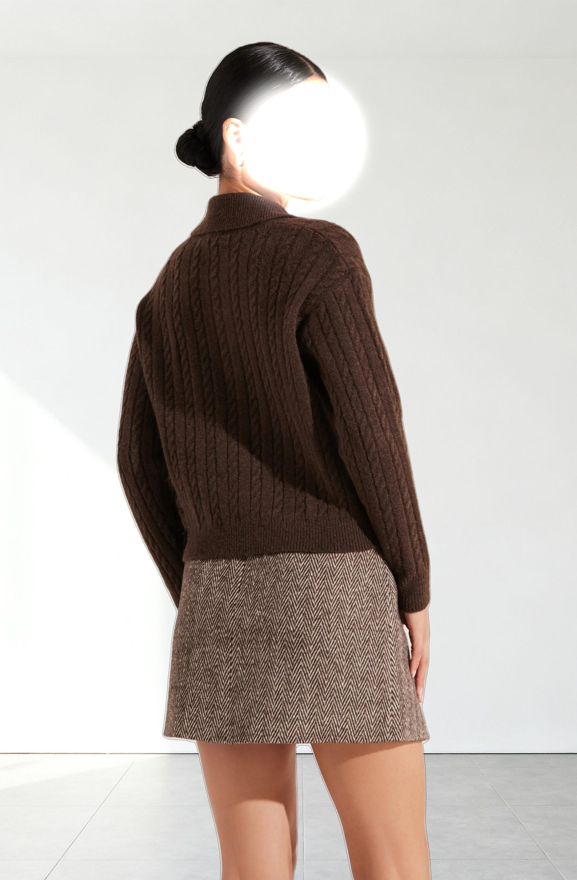 Cable Knit Polo Sweater