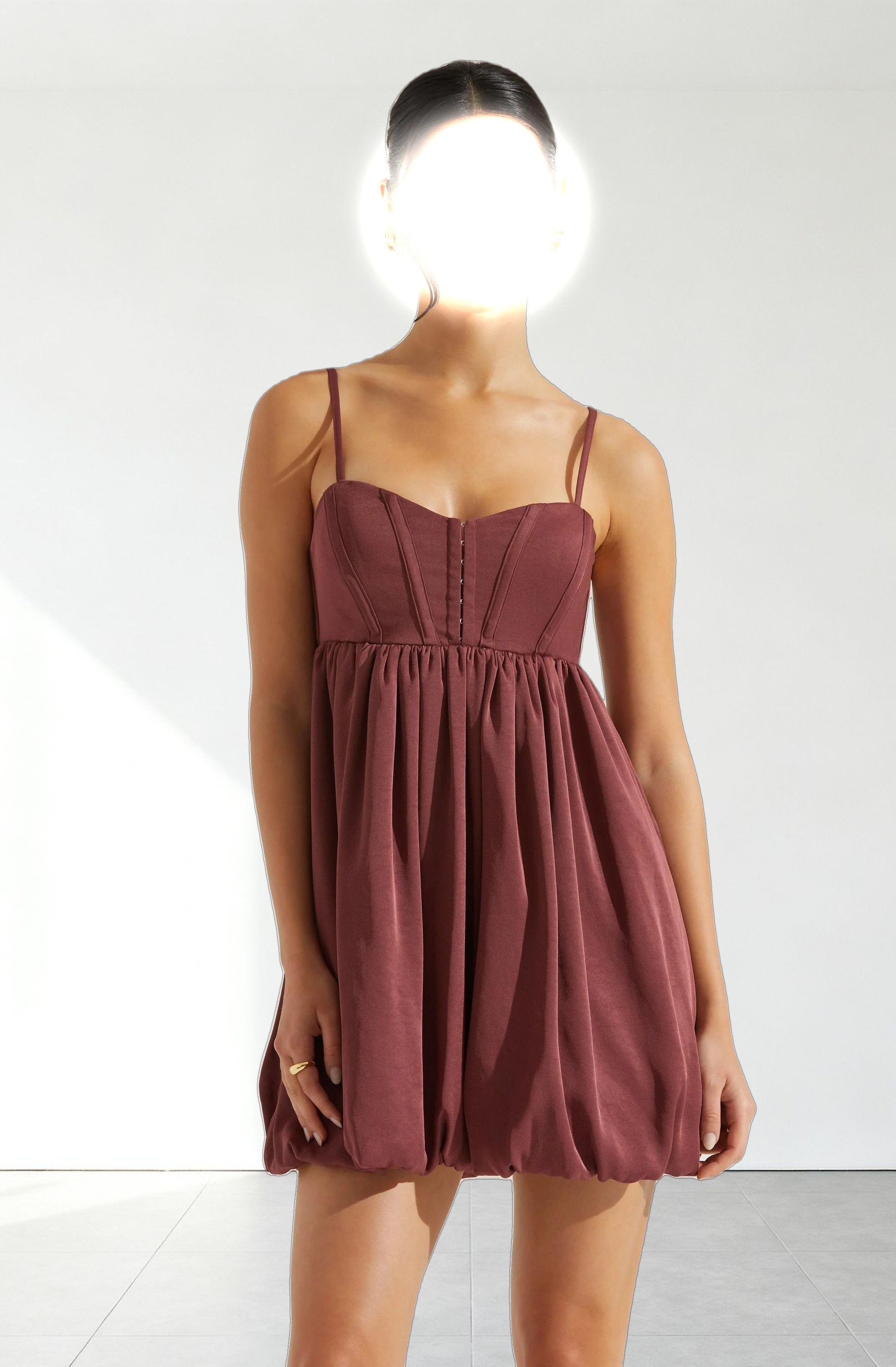 Bustier Bubble Hem Mini Dress