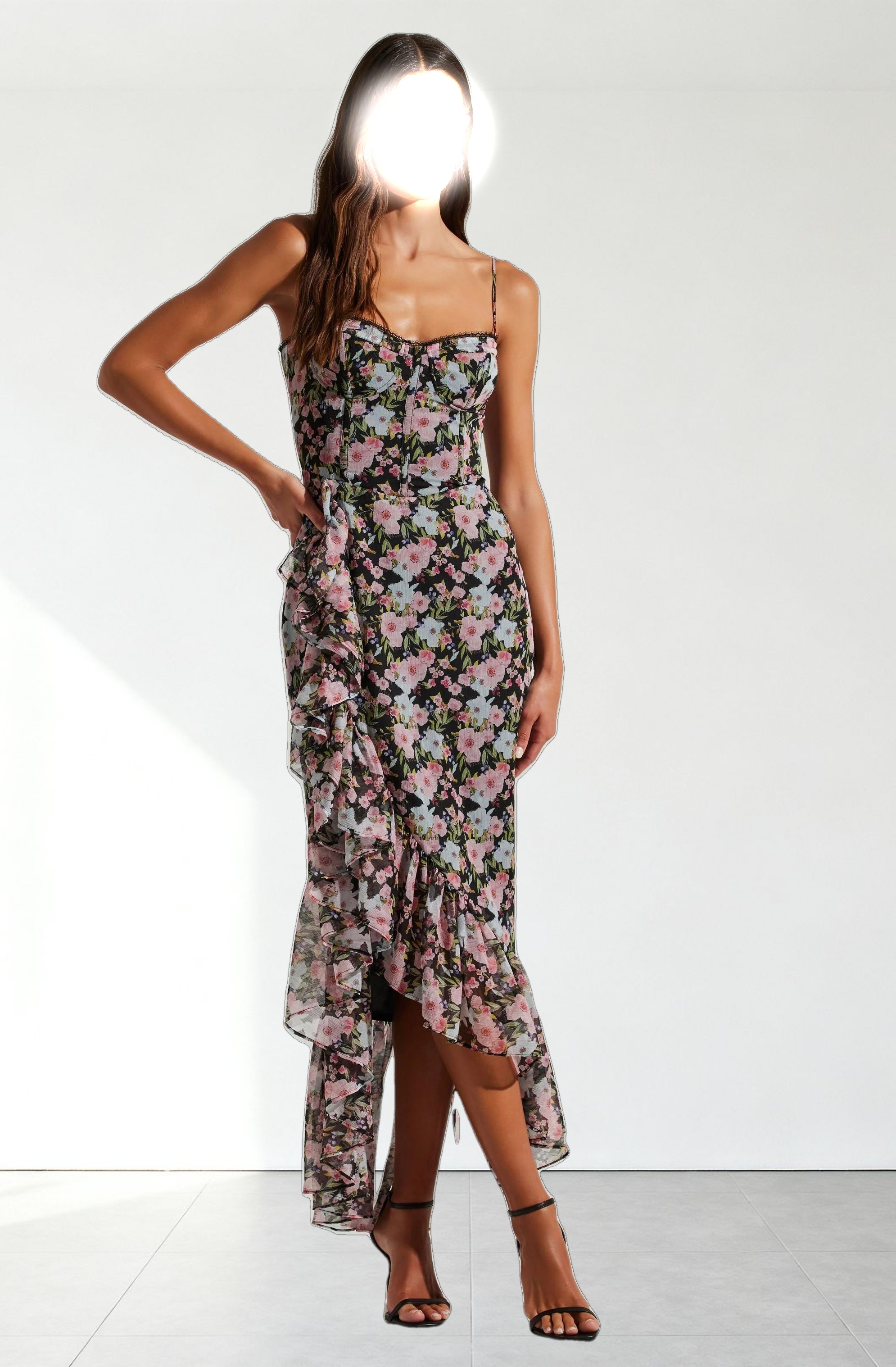 Brisbane Asymmetrical Floral Midi Dress