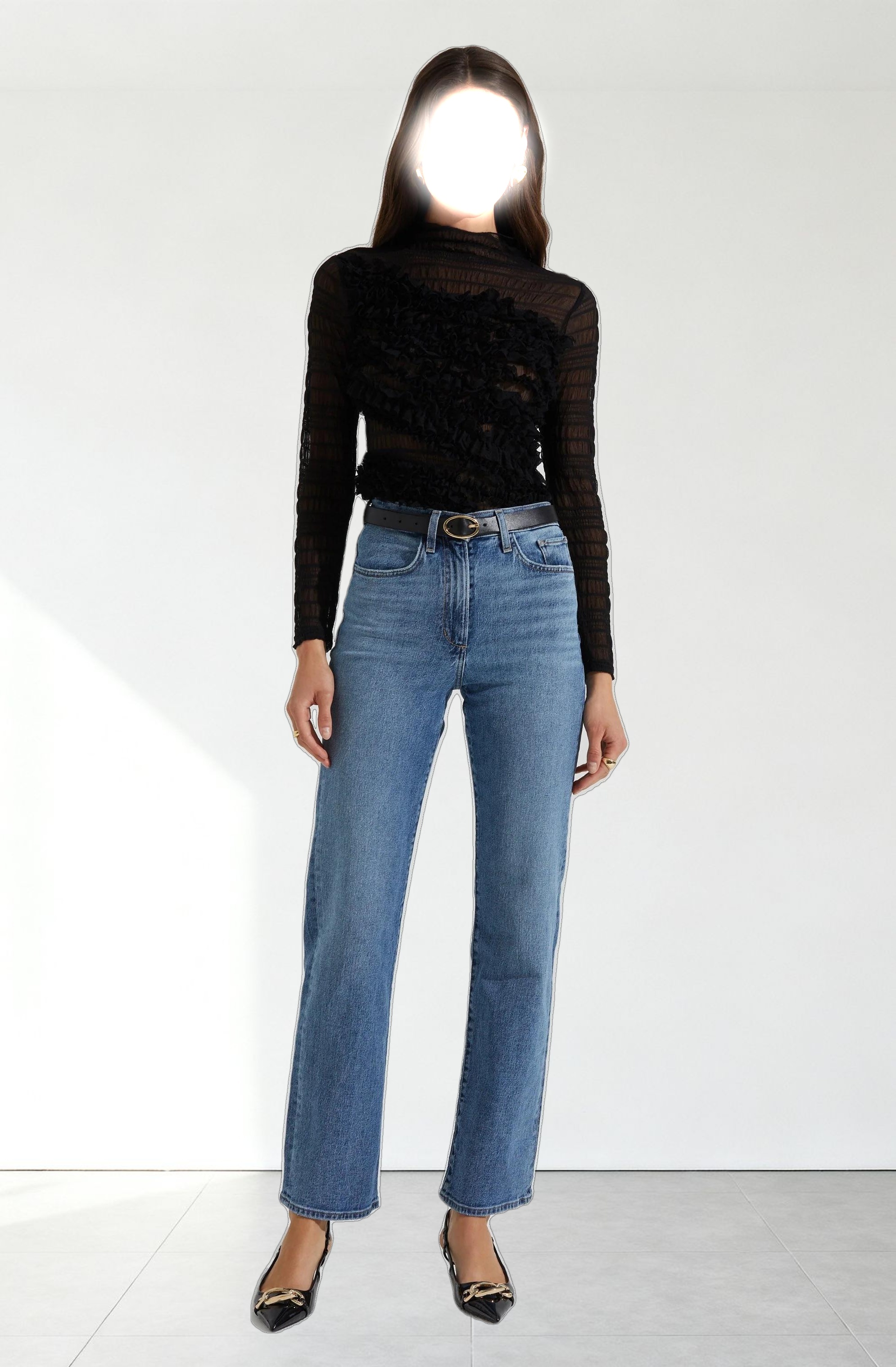 Owena Sheer 3D Ruffle Top